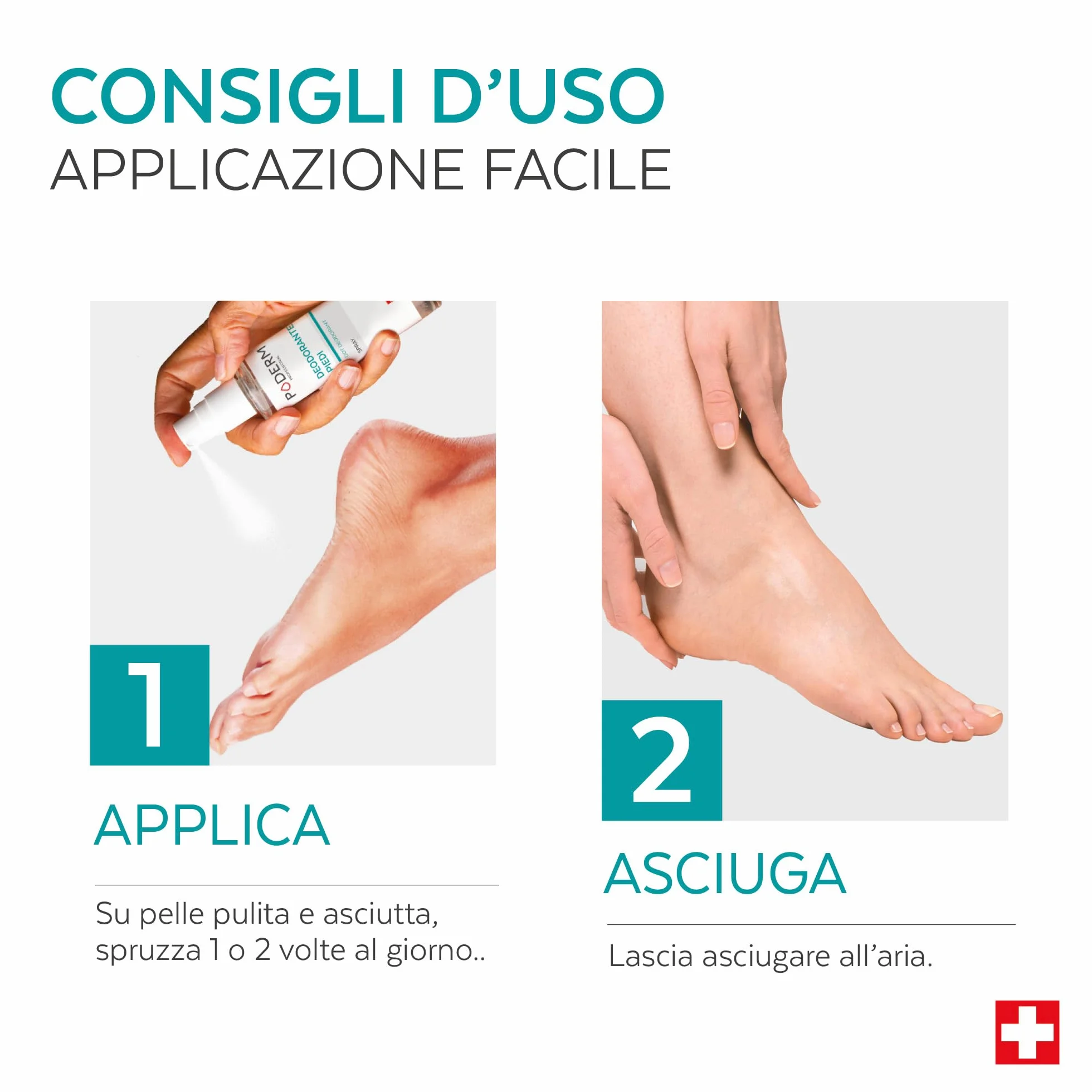 PODERM Spray Deodorante Anti Odore 50 ML Tea Tree Menta e Limone