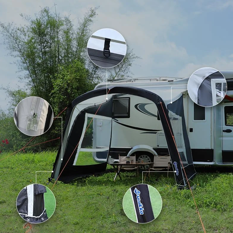 Wanderer II - Parasole gonfiabile per roulotte, camper, compatibile con Glamping Awning multimodale (grigio, pannello laterale) *2