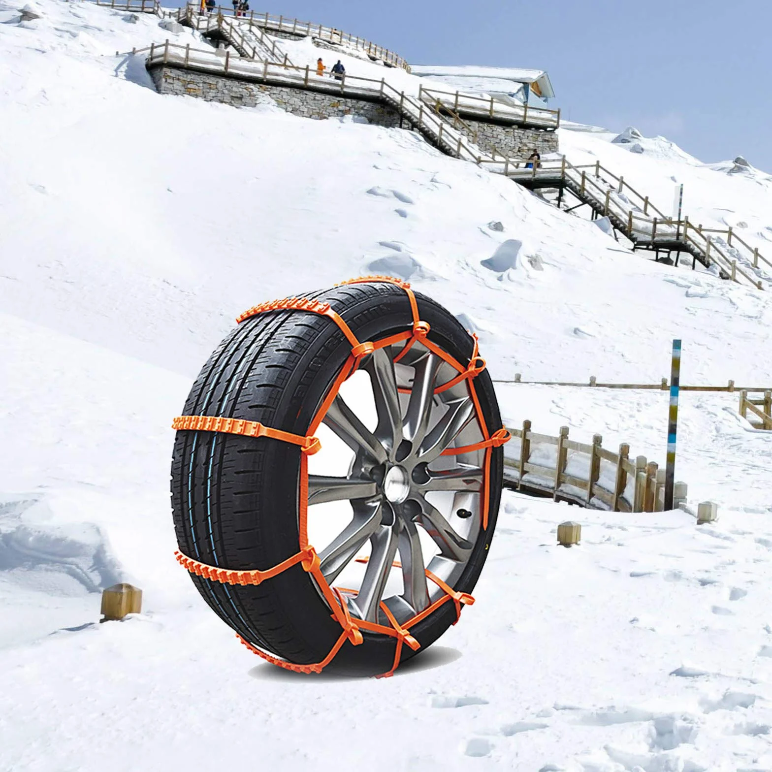 Honeyhouse, set di catene da neve universali, fascette antiscivolo per pneumatici invernali, per auto, camion, SUV, veicoli di emergenza