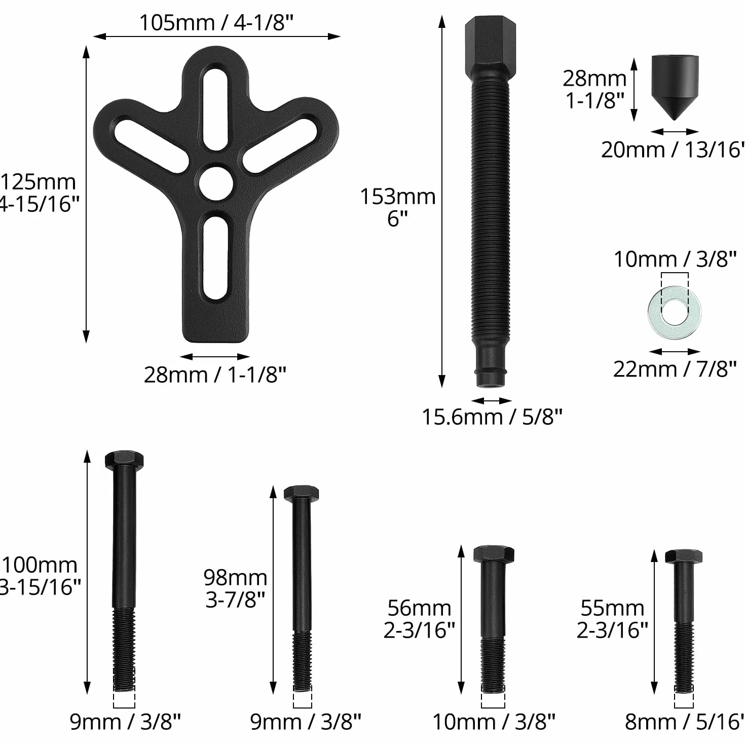QWORK 13 Pezzi Kit Estrattore per Volante Harmonic Balancer
