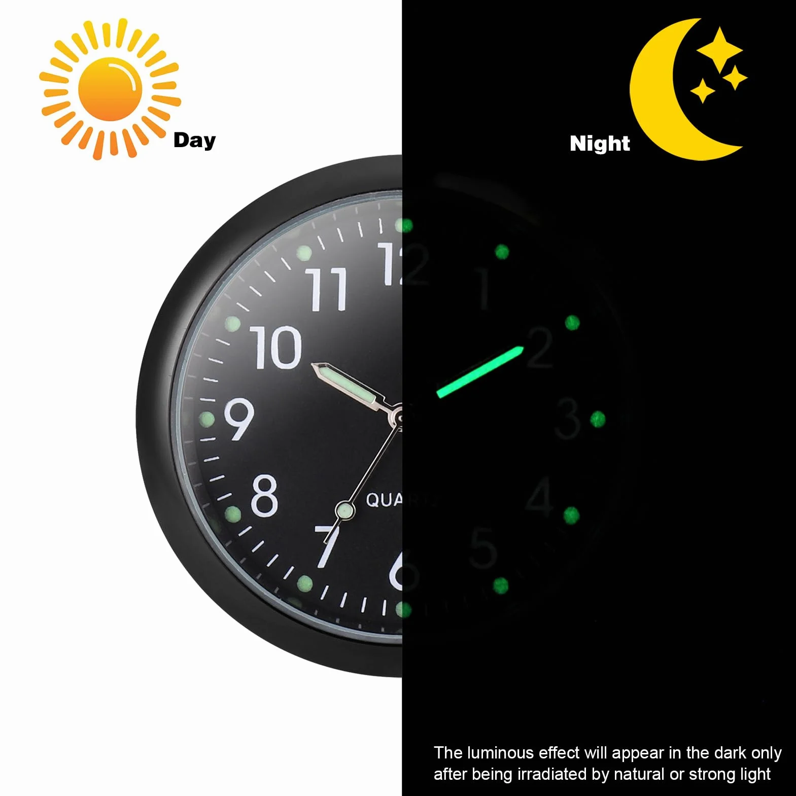 JIZZU Orologio per Auto da Cruscotto Mini Orologio per Presa d'Aria