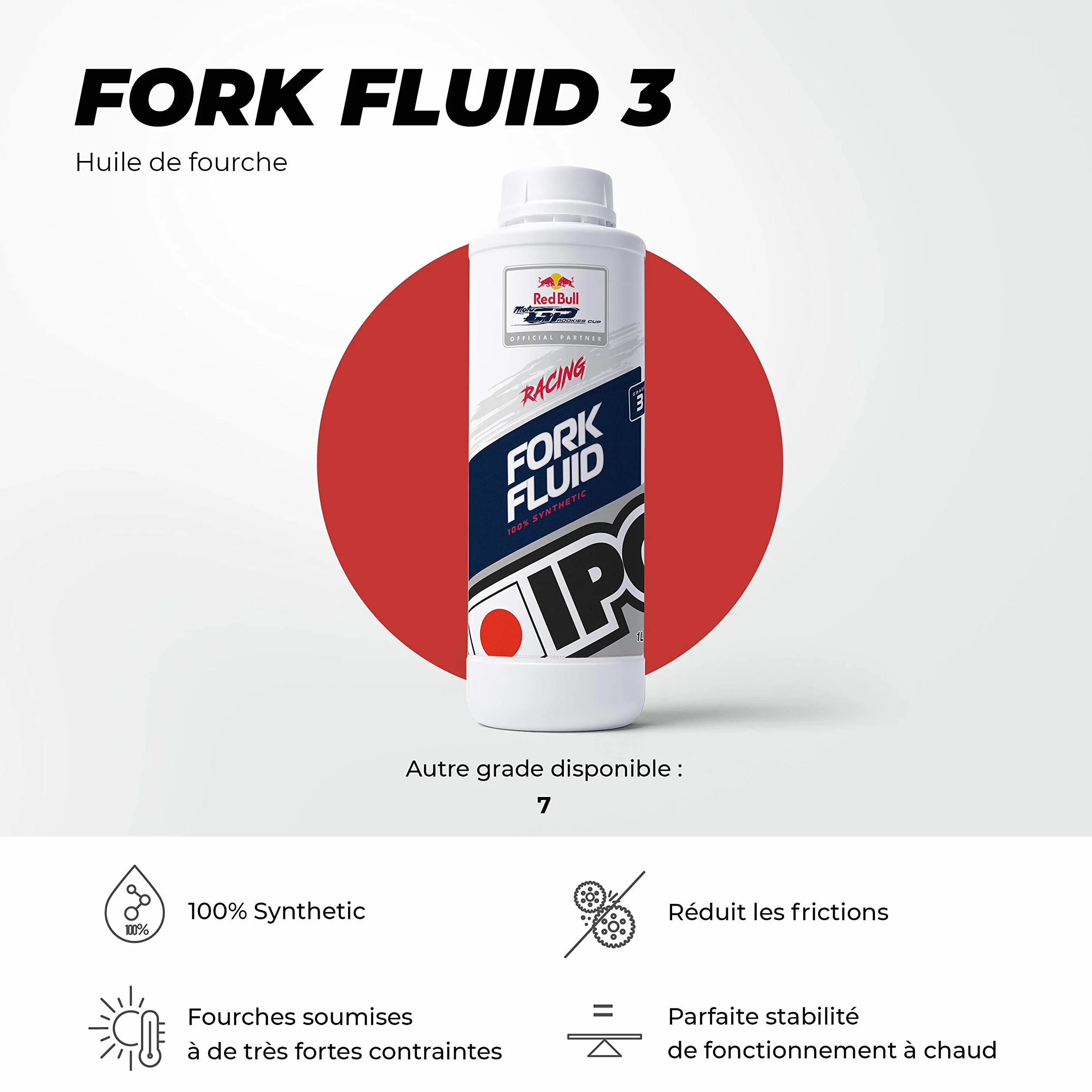IPONE - Olio per Forcelle Moto - Fork Fluid 3-100% Sintetico - Anti-Frizione e Anti-emulsione - 1 Litro