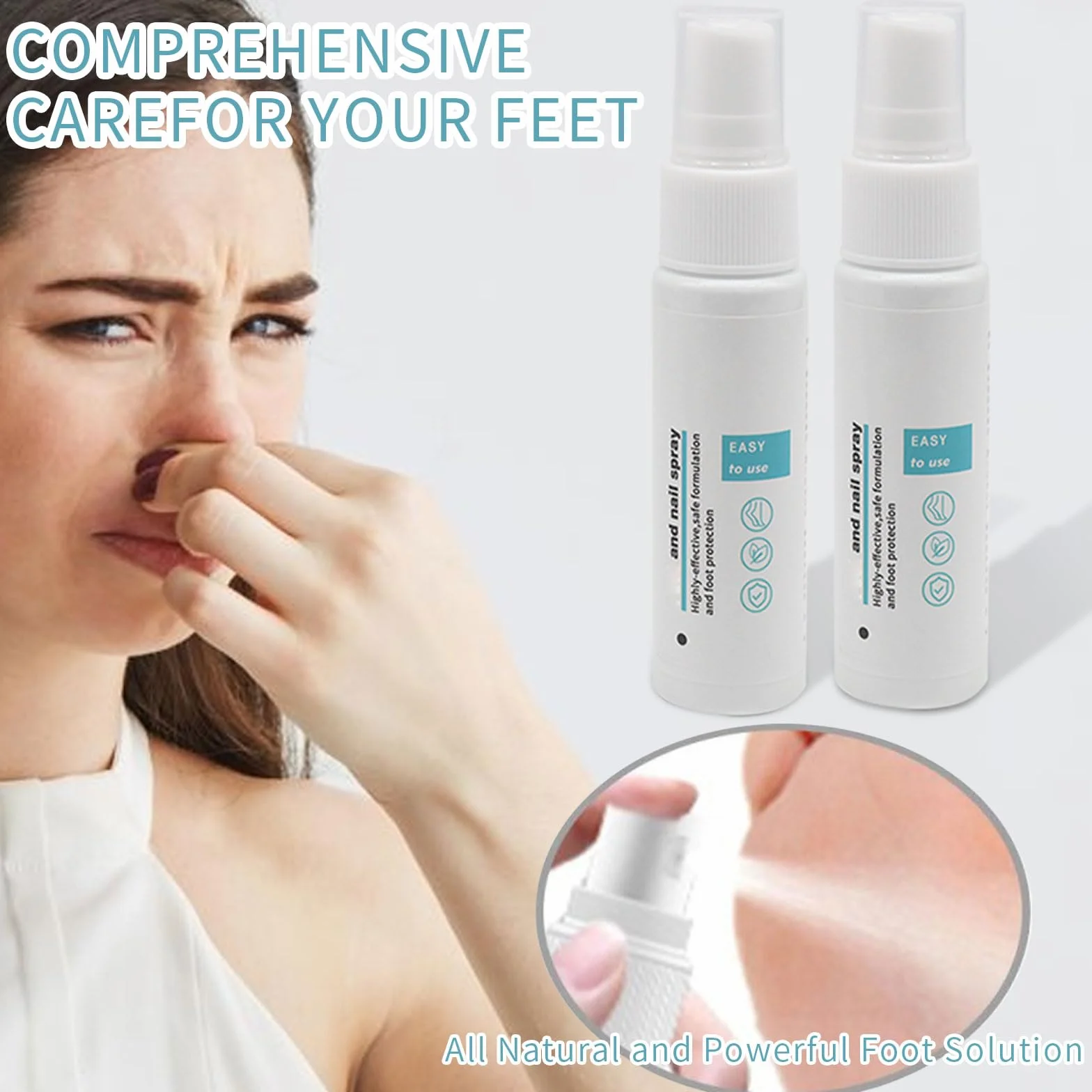 Foot and Nail Spray 2 pz Spray Fungo per Unghie Riparazione Odori