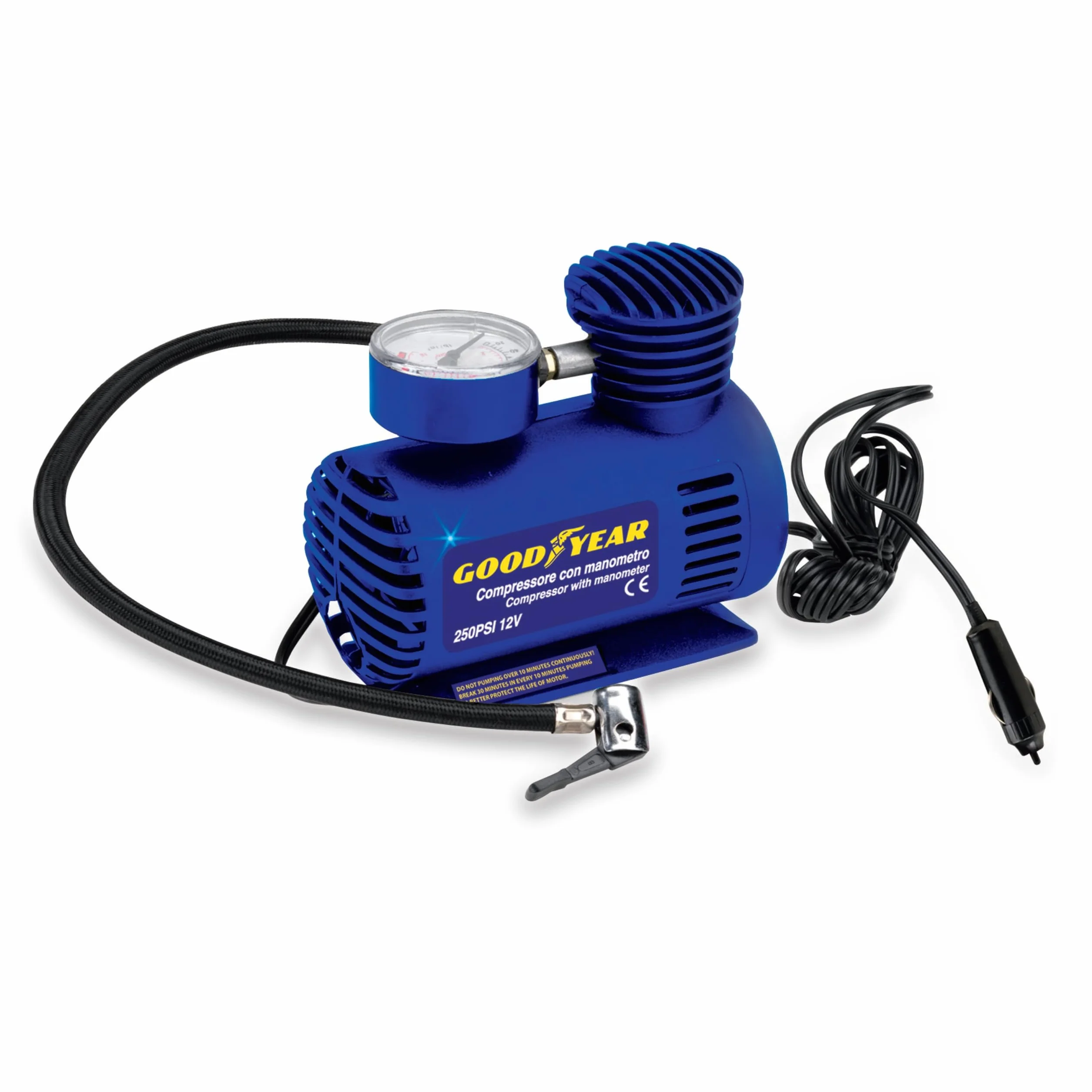 Goodyear Compressore Portatile 12V 250 PSI per Auto Moto Bici