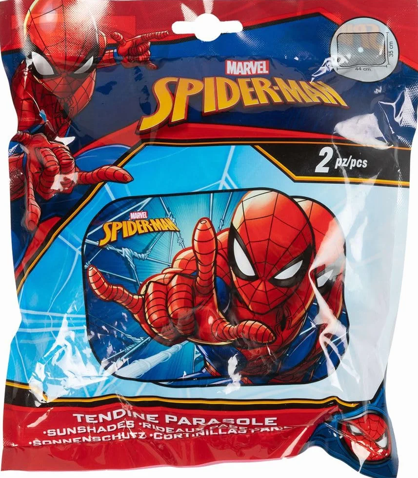 Coppia tendine parasole laterali auto Spider-Man – Protezione solare con grafica ufficiale Marvel Uomo Ragno | Accessorio per bambini