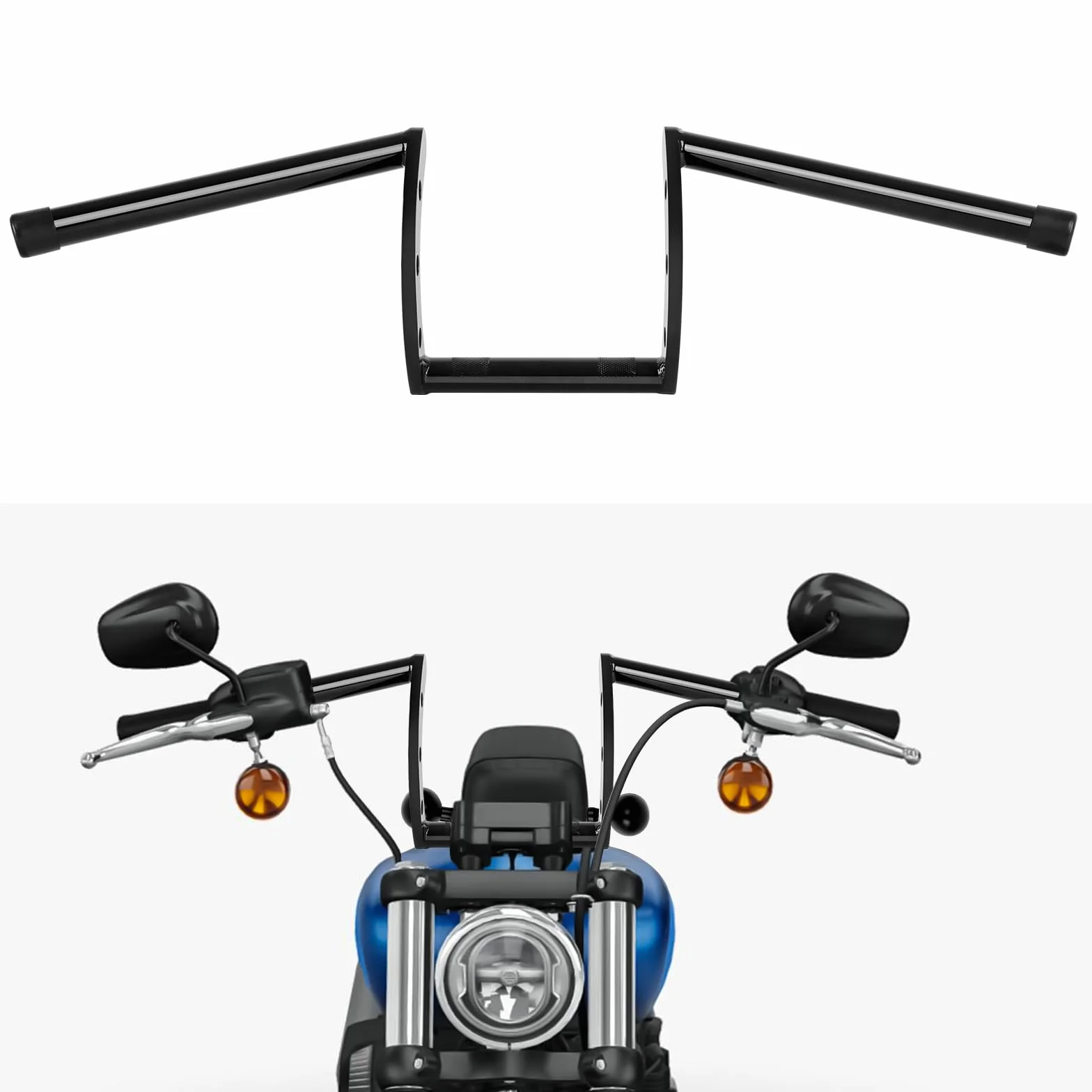 DREAMIZER Manubrio per Moto 25mm 1" Ape Hanger Compatibile Chopper Cruiser