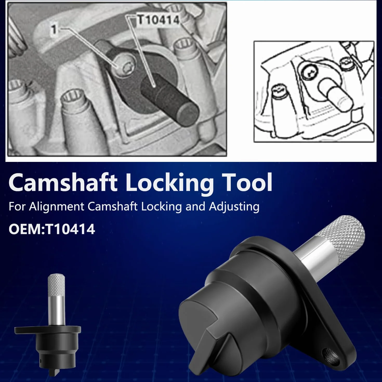 ZKTOOL Set Strumenti di Messa in Fase Motore 8 PCS Compatibile VW Audi Seat Skoda 1.2 1.4 1.6 FSI TFSI, Bloccaggio Albero a Camme T10171A T10170