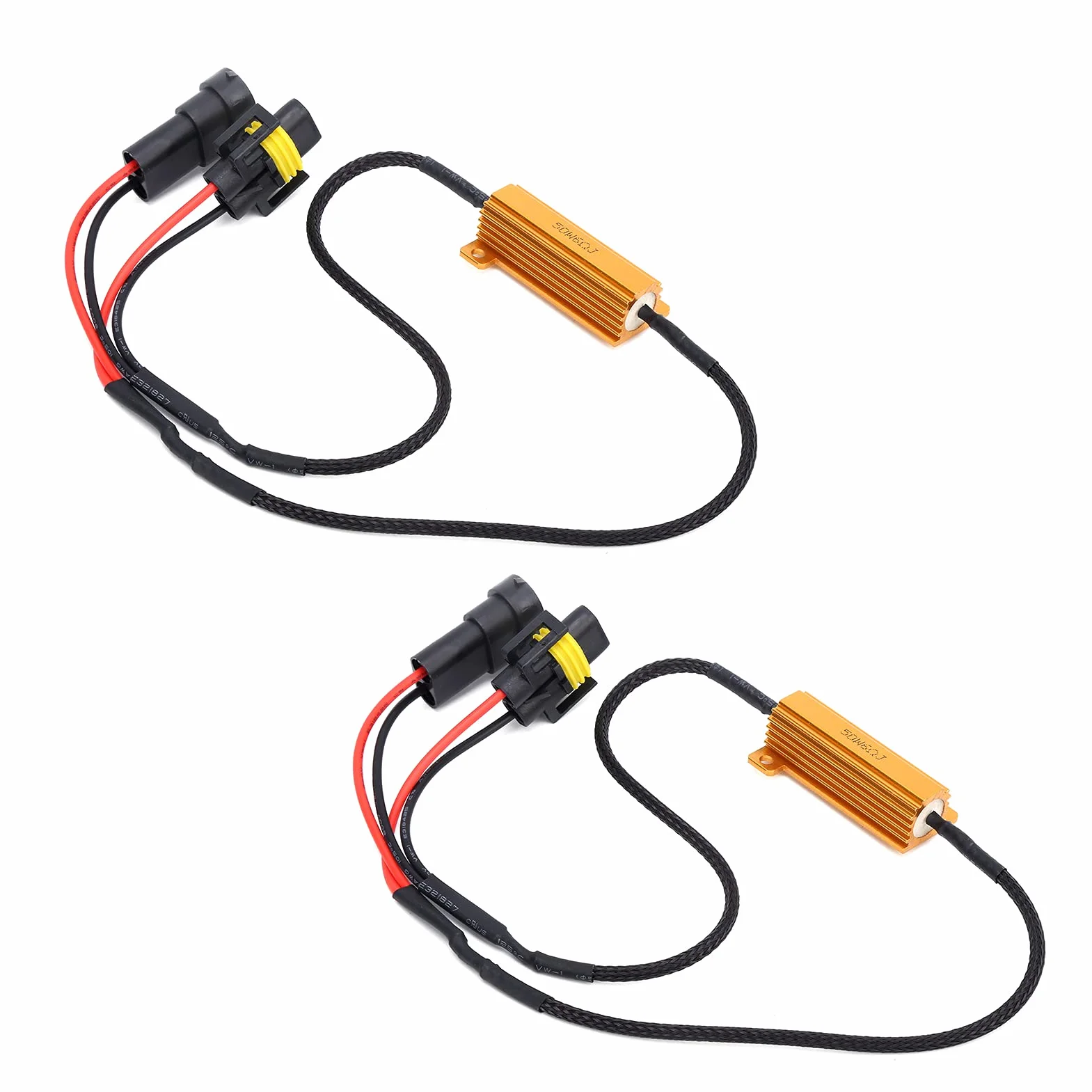 Adattatore Resistore di Carico LED 50W 6Ω per Indicatori di Direzione Fendinebbia, Cancellatore di Errori per Fari Auto, Adatto per H11 880 881, 2 Pezzi in Metallo