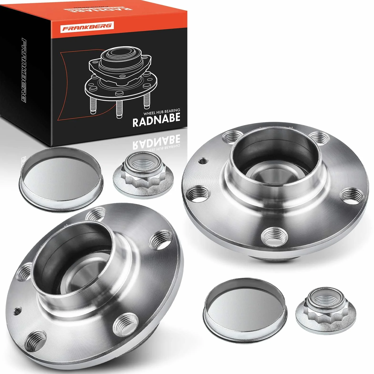 Frankberg 2x Cuscinetti ruota Asse Posteriore Ruota flangiata diametro 120 Con Anello magnetico ABS Compatibile con Polo 6C1 6R1 Fabia II 542 Polo 9A 9N Ibiza IV 6J5 6P1 6Q0598611