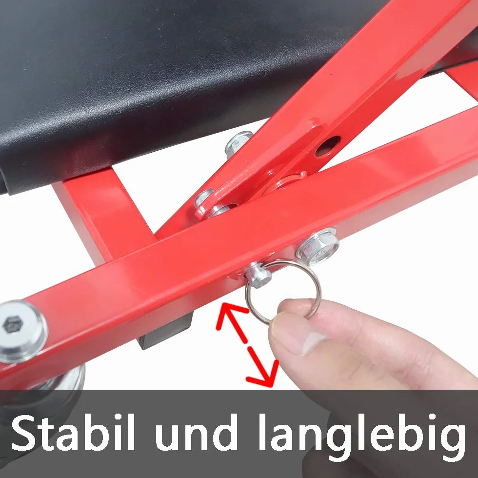 Lettino per officina auto 2 in 1 con rotelle, 150 kg, rotelle girevoli 360°