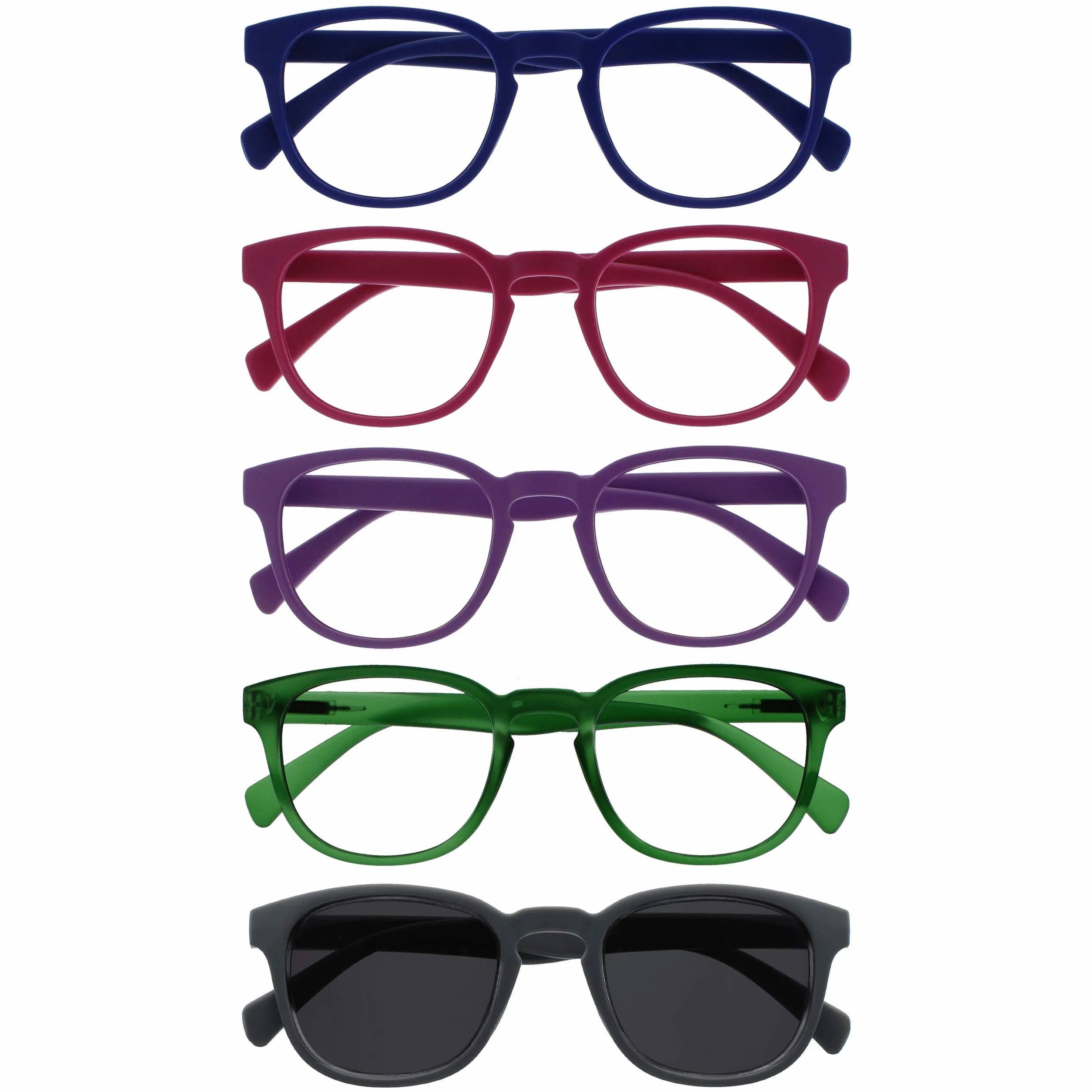 OPULIZE Pop 5 Pacco Occhiali Da Lettura Con Lettore Sole Retrò +2,00