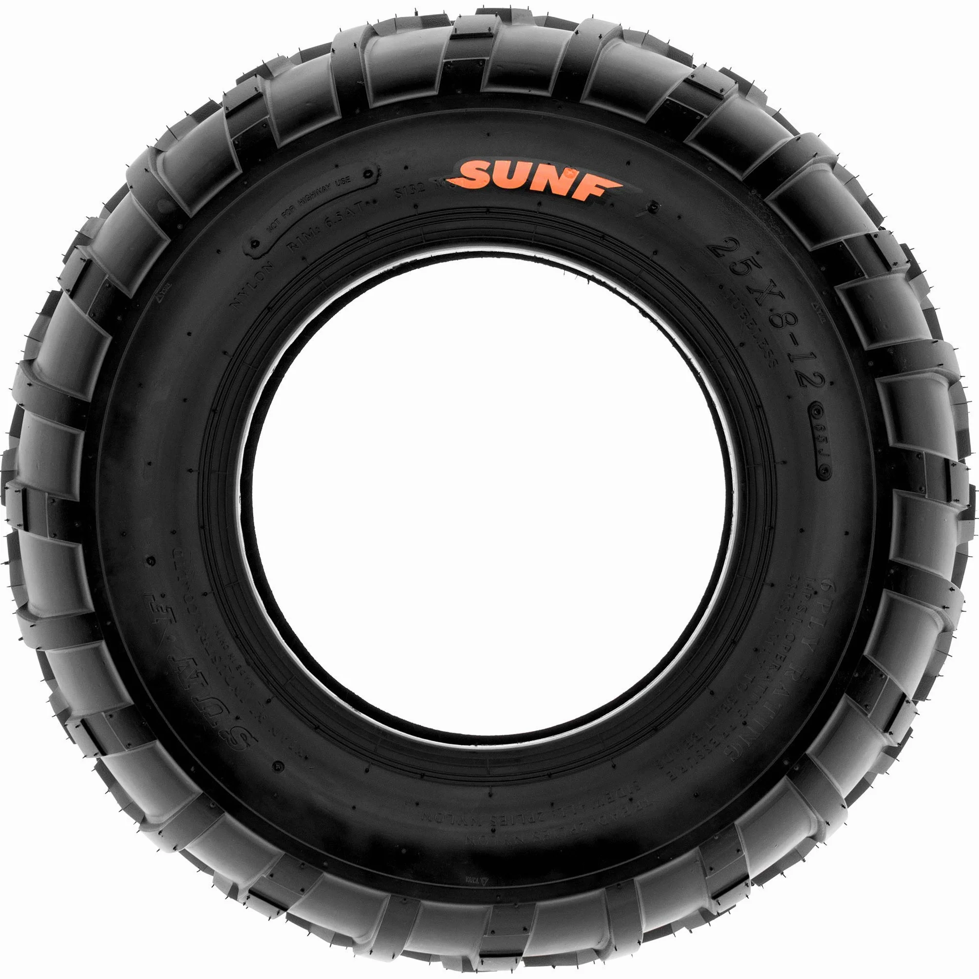 SunF A010 25x8-12 & 25x10-12 ATV UTV Quad Pneumatici fuoristrada 6PR TL 70J E4 Mark battistrada direzionali e nodosi, set di 4 pezzi