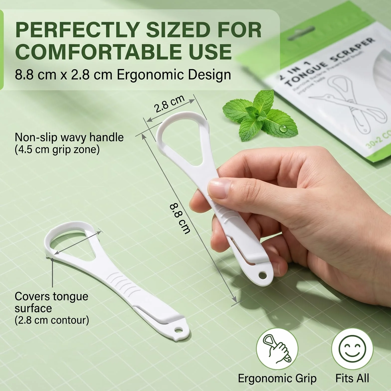 Pulisci Lingua e Stuzzicadenti 2 in 1, Raschietto Lingua per Alito Fresco e Igiene Orale, Set Portatile per Cura Dentale