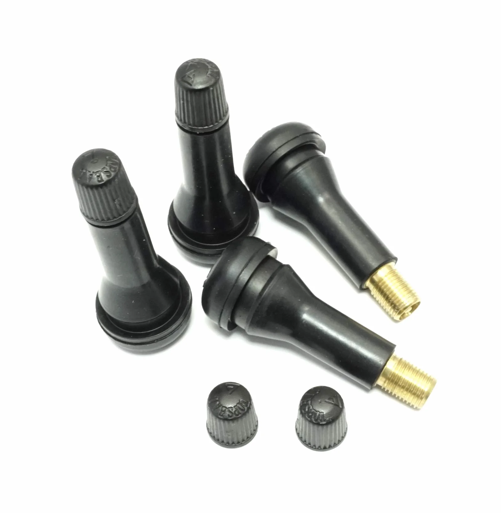 4 tappi universali in gomma nera per valvole pneumatici da 50 mm