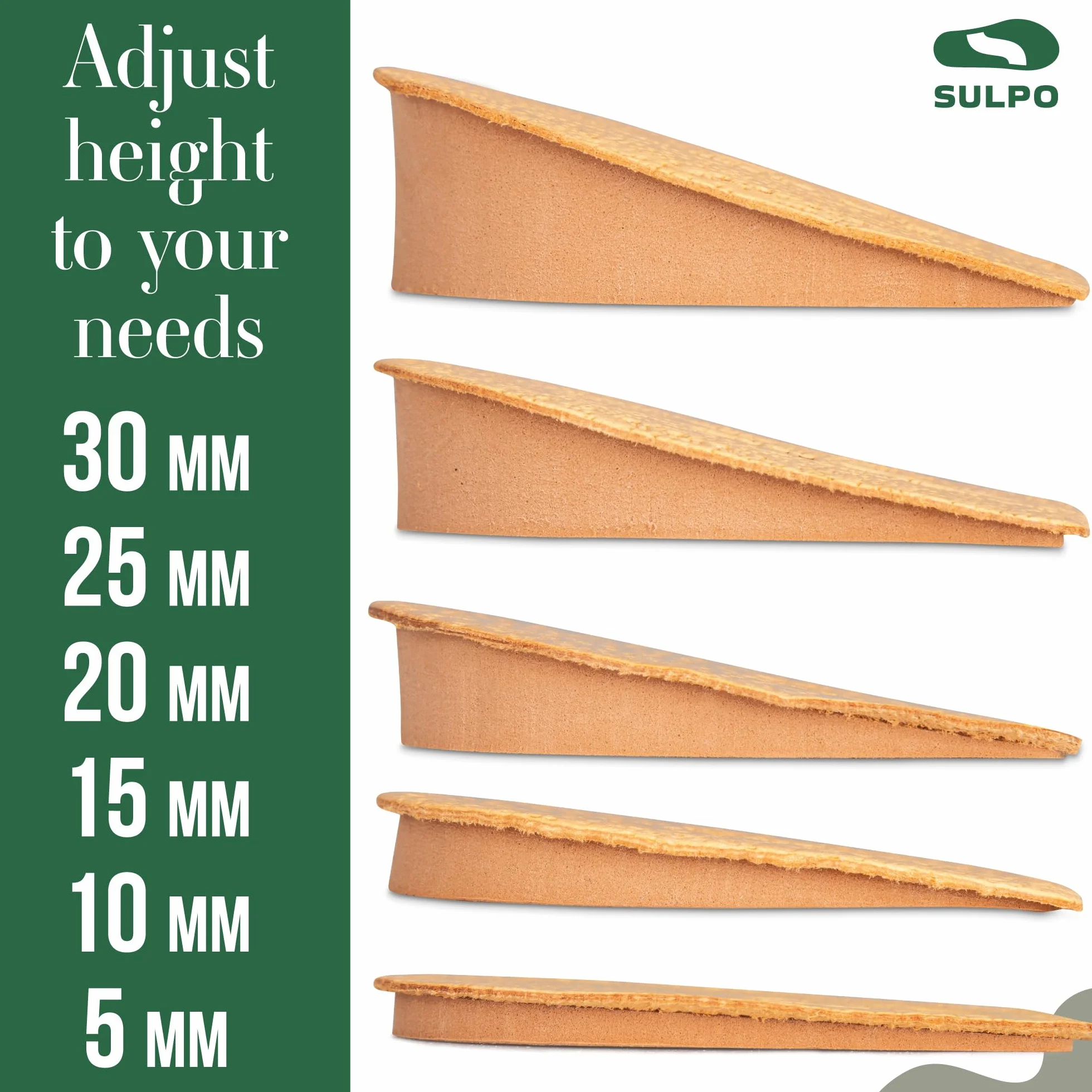 Solette con rialzo per tallone Sulpo 5 mm Beige 36-40
