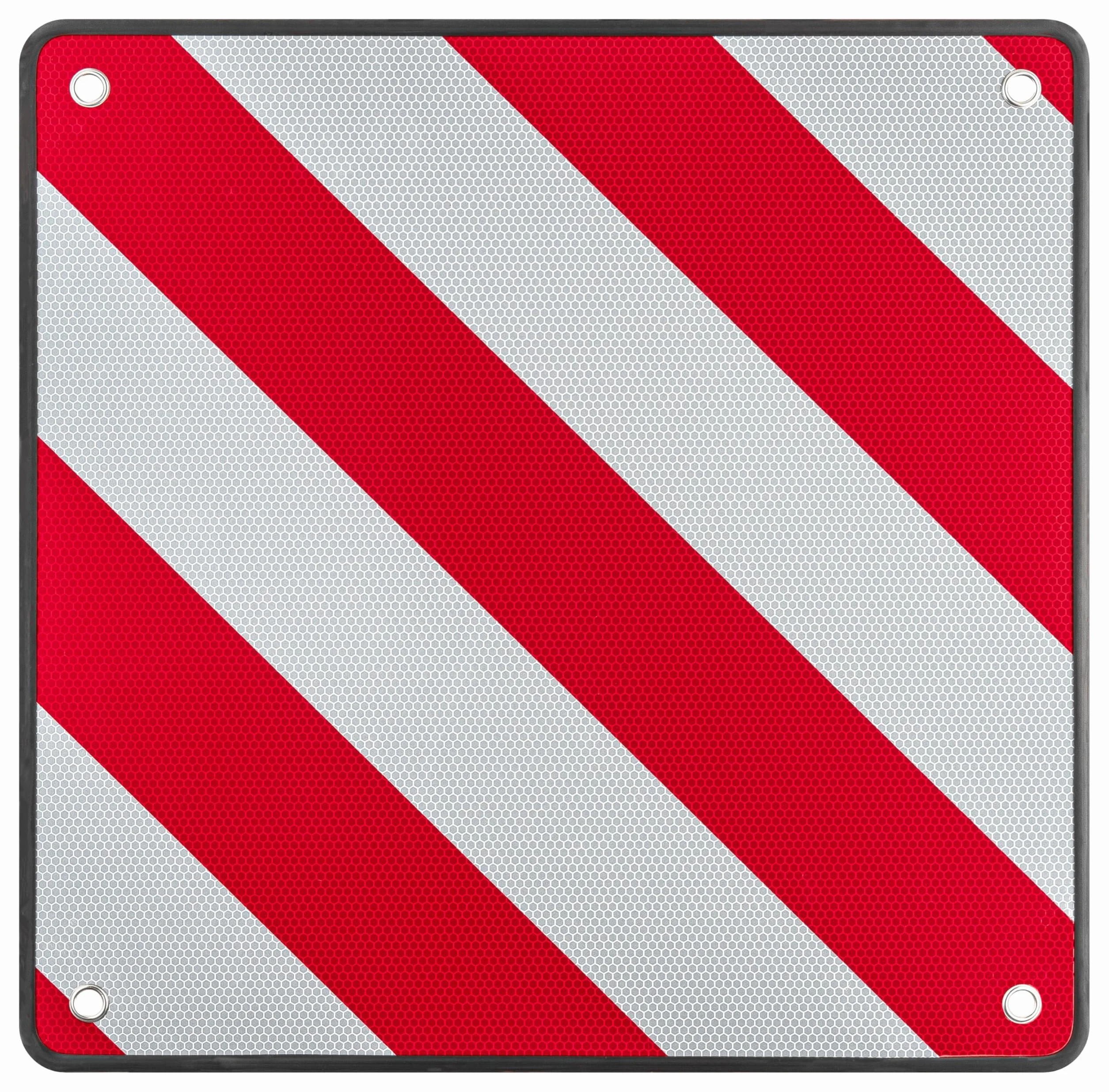 Pannello di avvertimento 2 in 1 alluminio 50x50 cm bianco rosso riflettente per portabici camper roulotte
