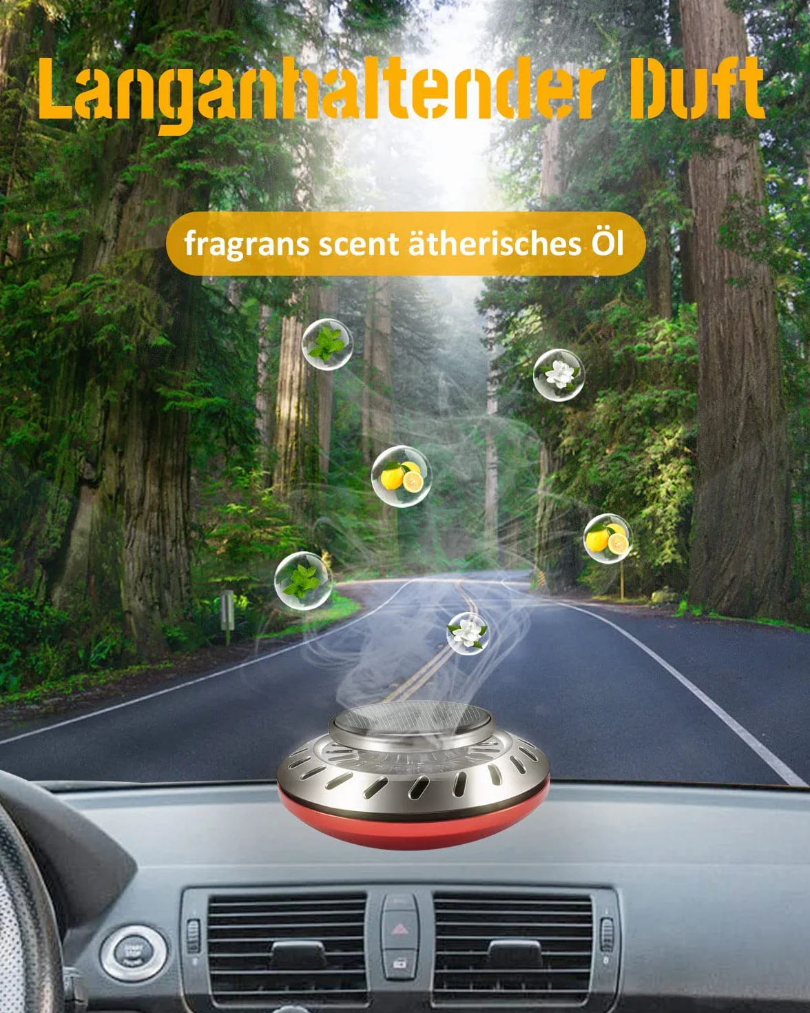 Deodoranti Solare Auto Nuova Diffusore di Profumo Fragranza Forte Duratura per Auto Fresco Copre Odori Uomini Donne