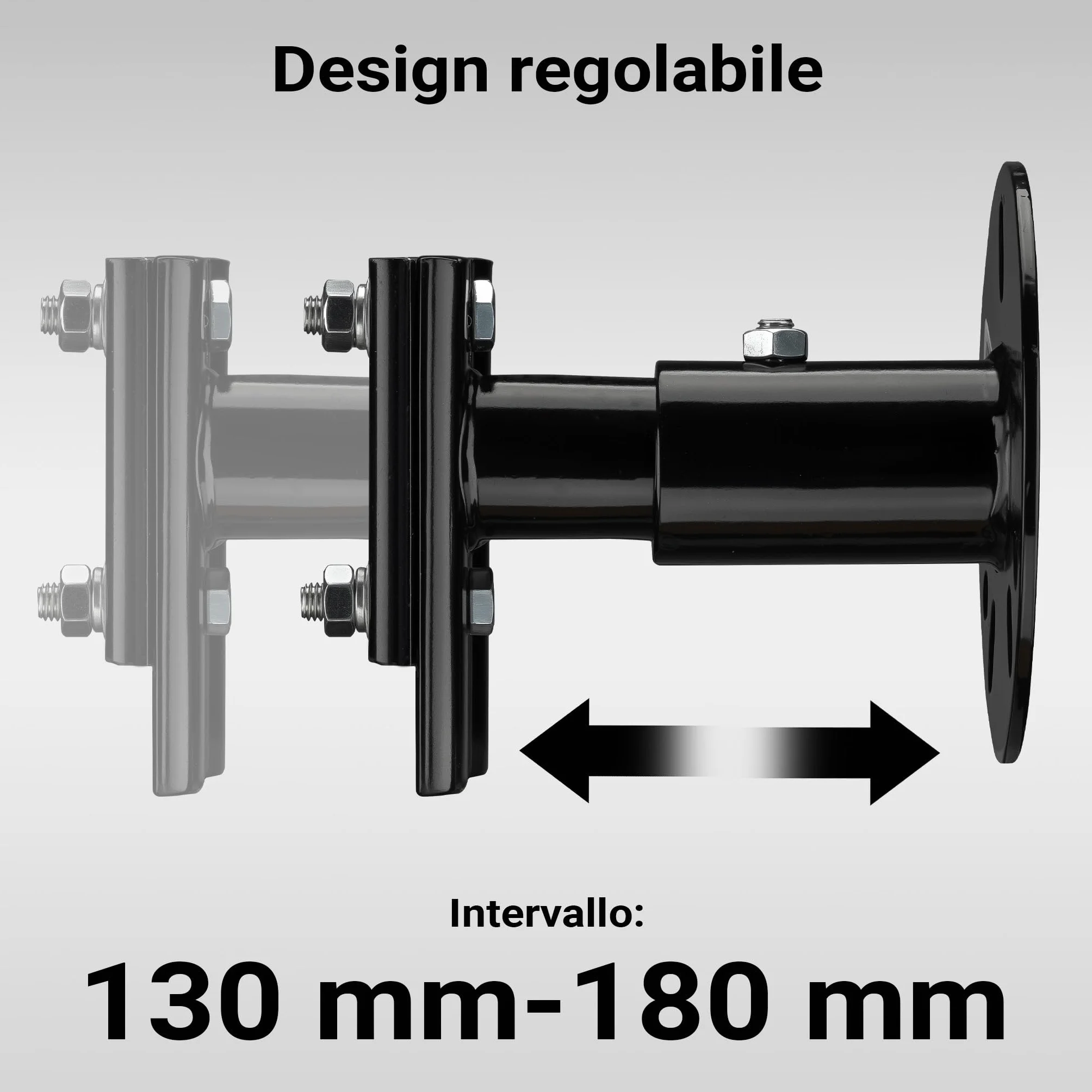 Wiltec Supporto binda per ruota di scorta 5"-6,75" alloggiamento farm jack in acciaio