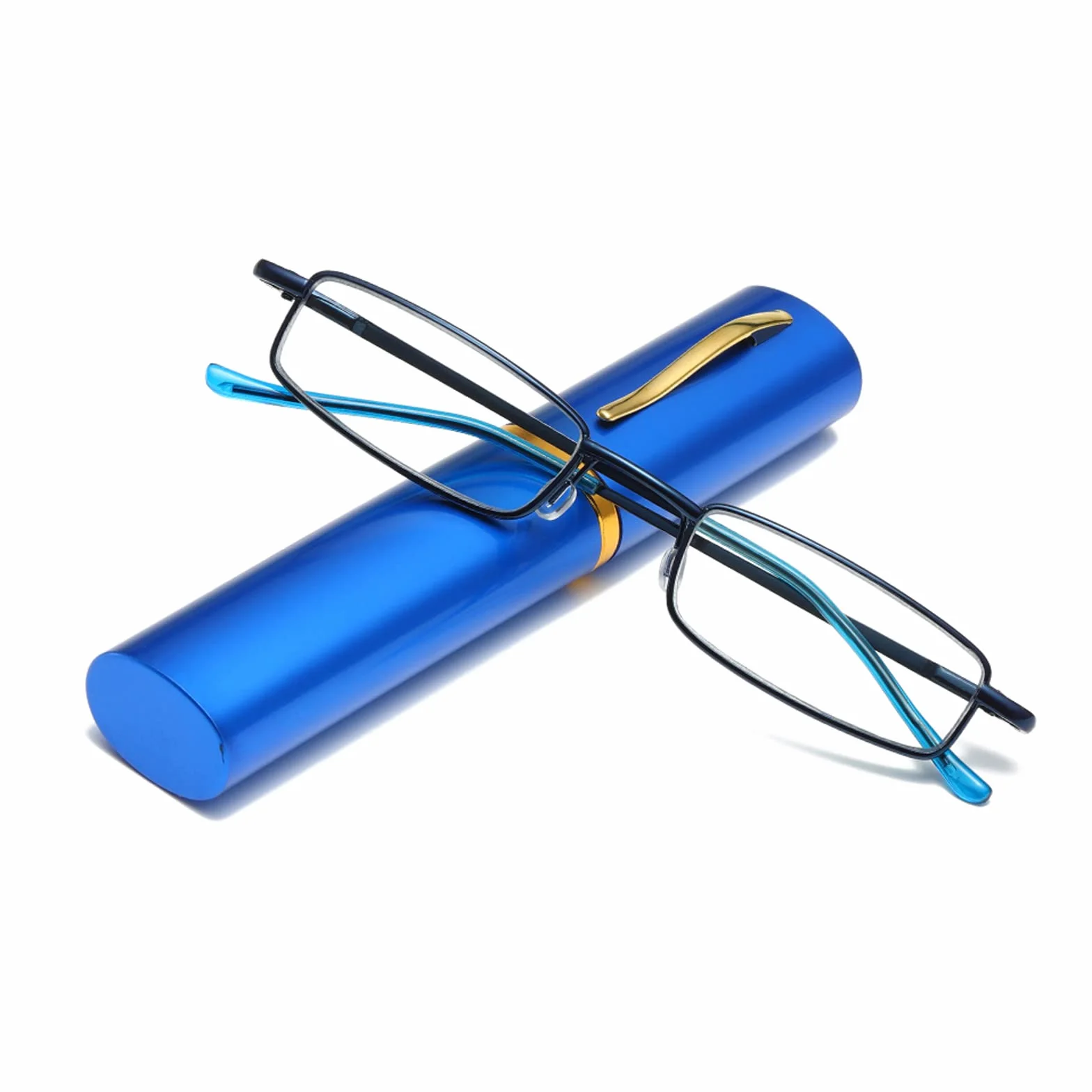 Hubeye Occhiale da lettura metallo Ultrasottile con Cerniera a molla Anti luce blu 2.00 con Custodia Clip Portatile