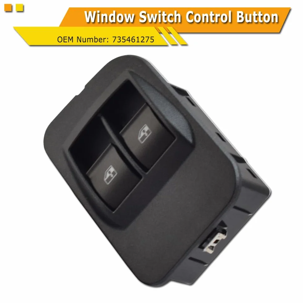 735518655 Interruttore principale degli alzacristalli elettrici anteriore sinistro per Citroen Nemo Peugeot Bipper Fiat Doblo Qubo Fiorino (Nero)