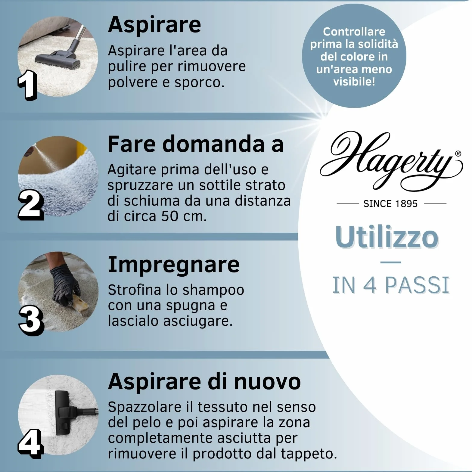 HAGERTY Foam Shampoo detergente in schiuma per tappeti e tessuti 500 ml
