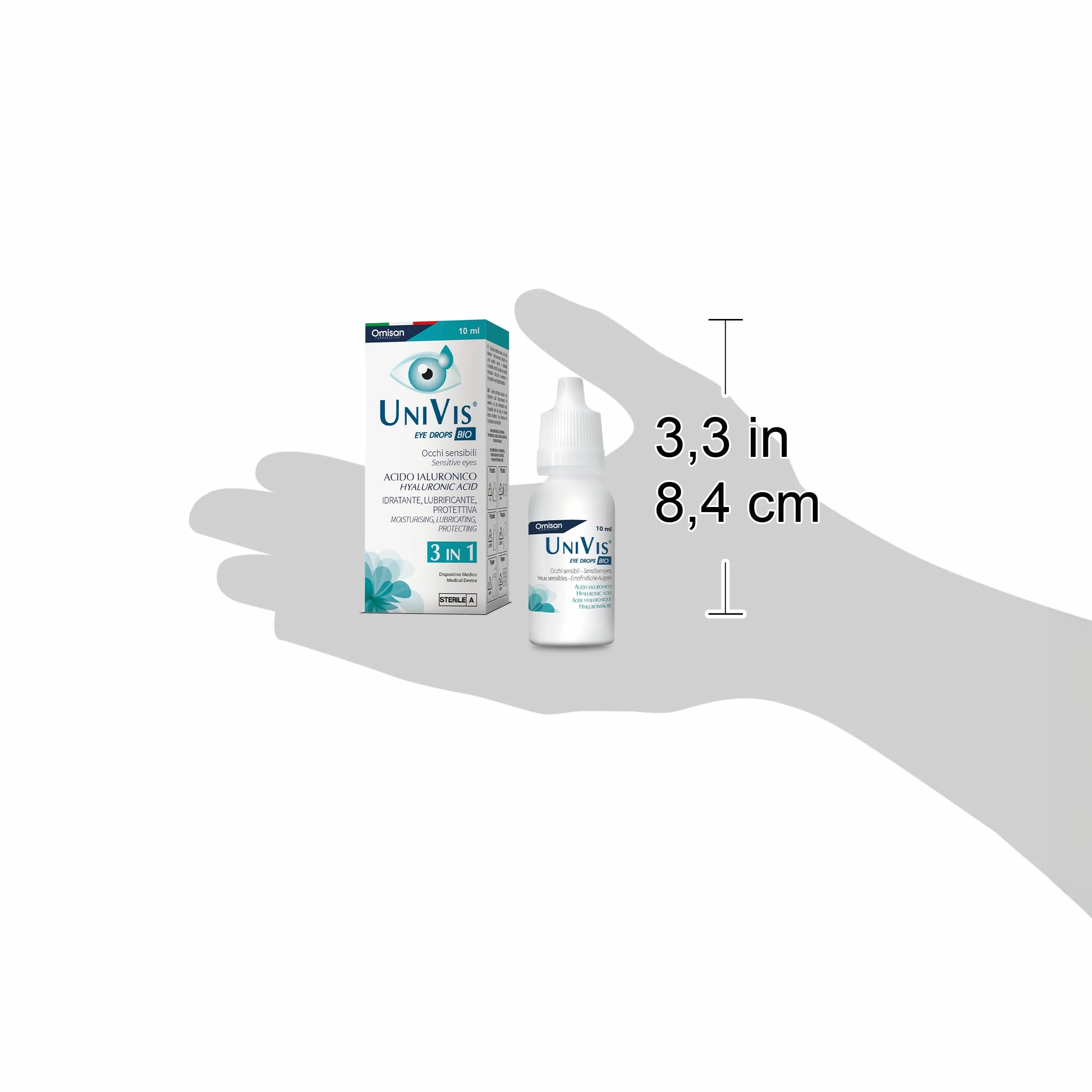 Univis Bio 3in1 Collirio Sterile Idratante Lubrificante Protettivo Acido Ialuronico 10 ml