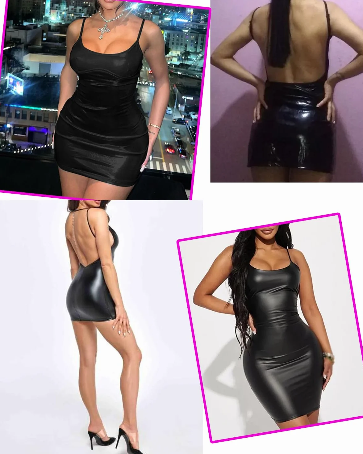 Mini abito in pelle lingerie sexy PU aderente un pezzo gonna vernice senza schiena minigonna Halloween erotica biancheria da notte elastica Babydoll