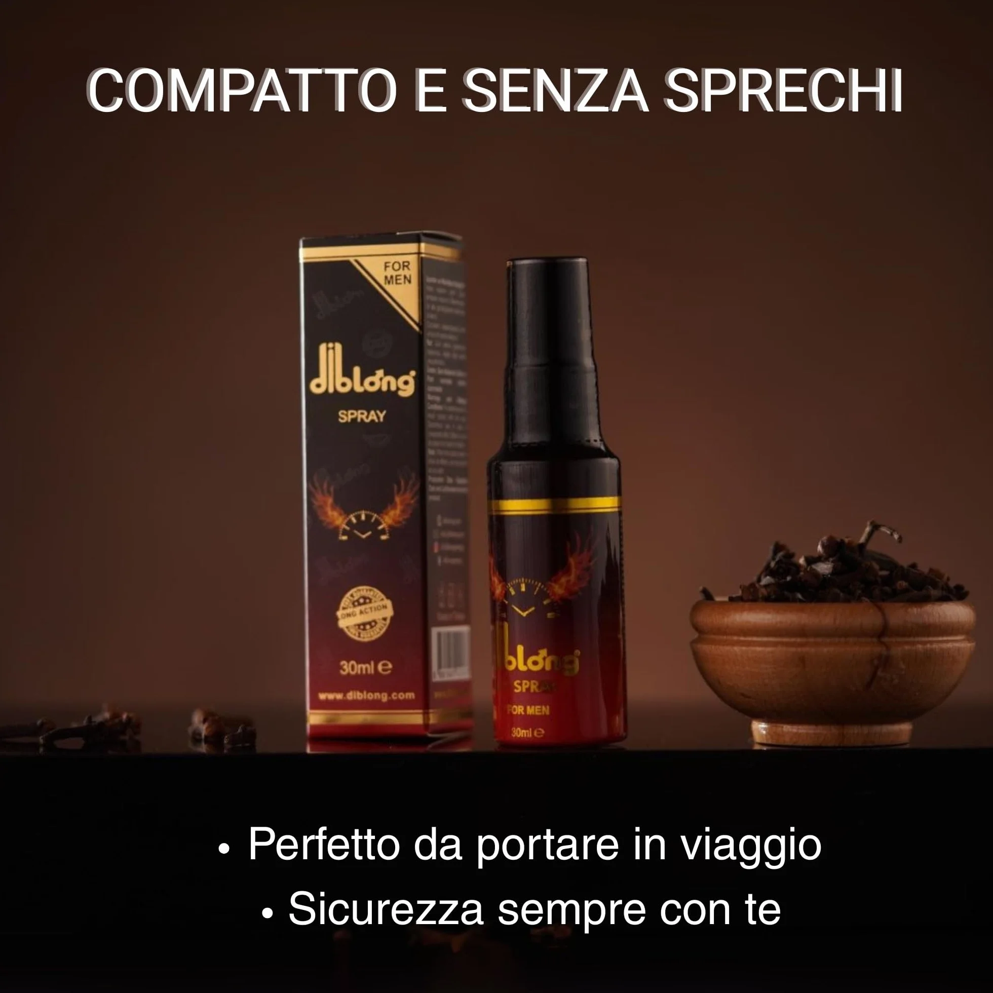 Afrodisiaco Spray Ritardante Erboristico Diblong 30ml Formula Naturale per Supporto nel Tempismo