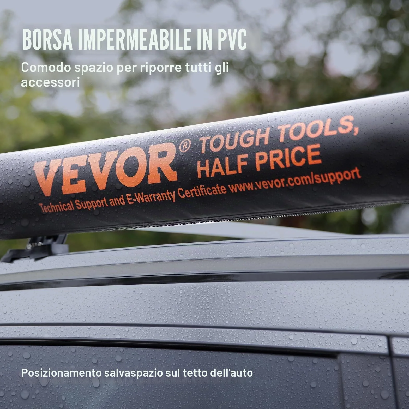 VEVOR Tendalino Laterale Retrattile 2x2,5 m Impermeabile UV50+ PU3000 per Auto Camper SUV