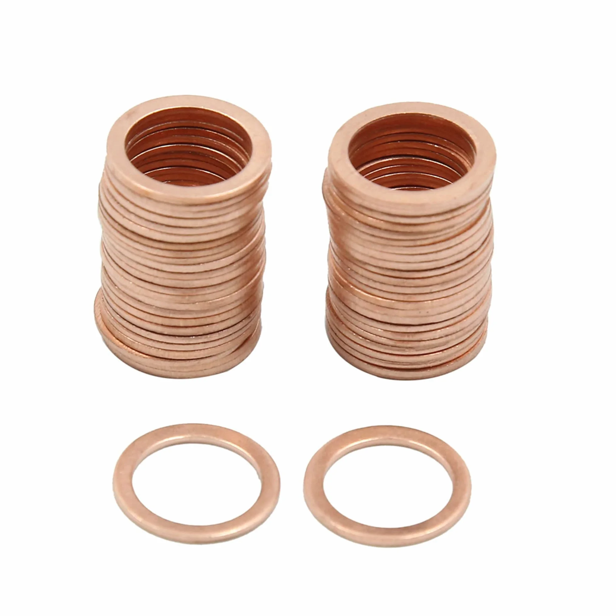 sourcing map 50 PCS 13 mm Diametro Interno Guarnizione di Motore di Auto rondella Piatta di Rame