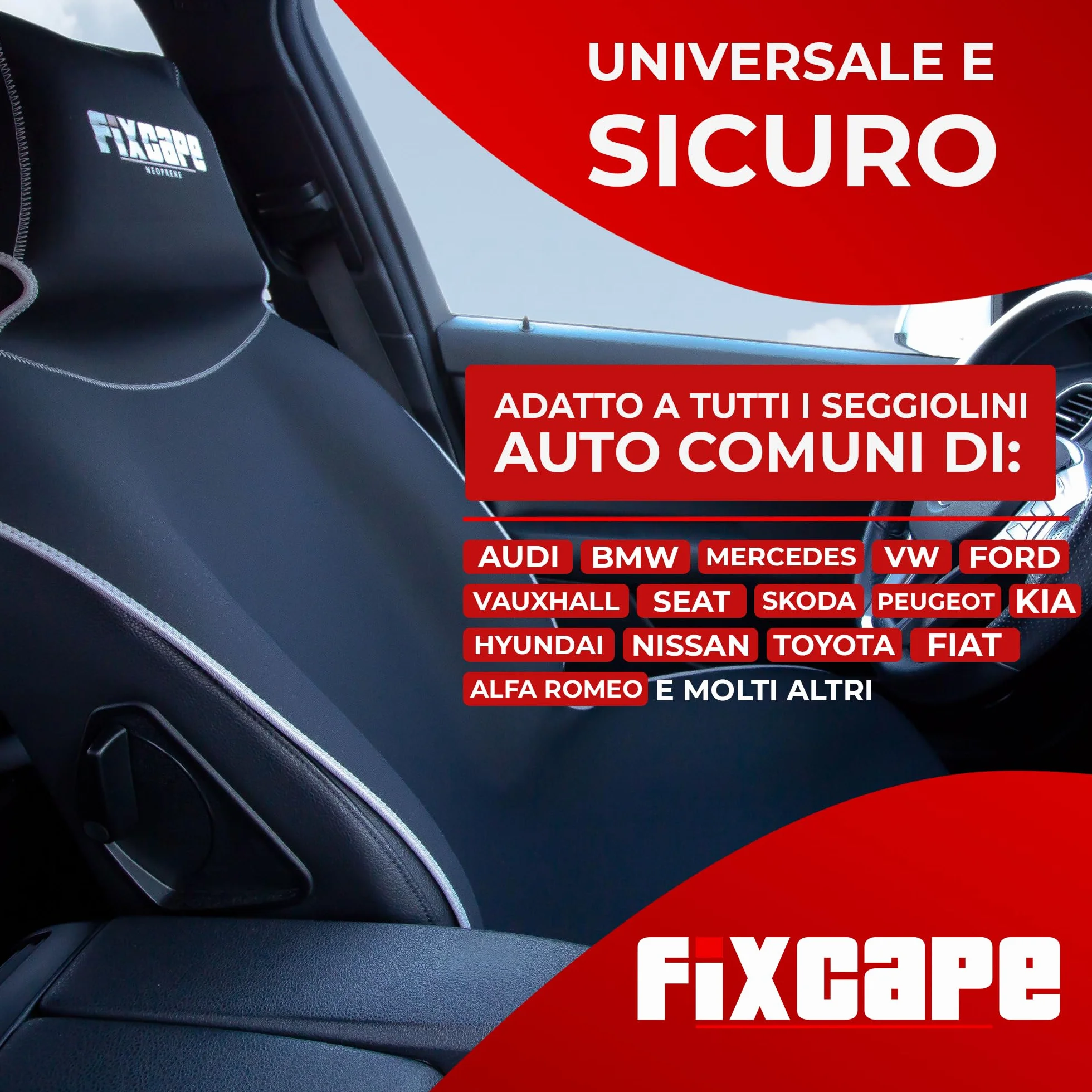 Coprisedile Universale Auto Impermeabile Neoprene Singolo Fodere Sedile Guidatore