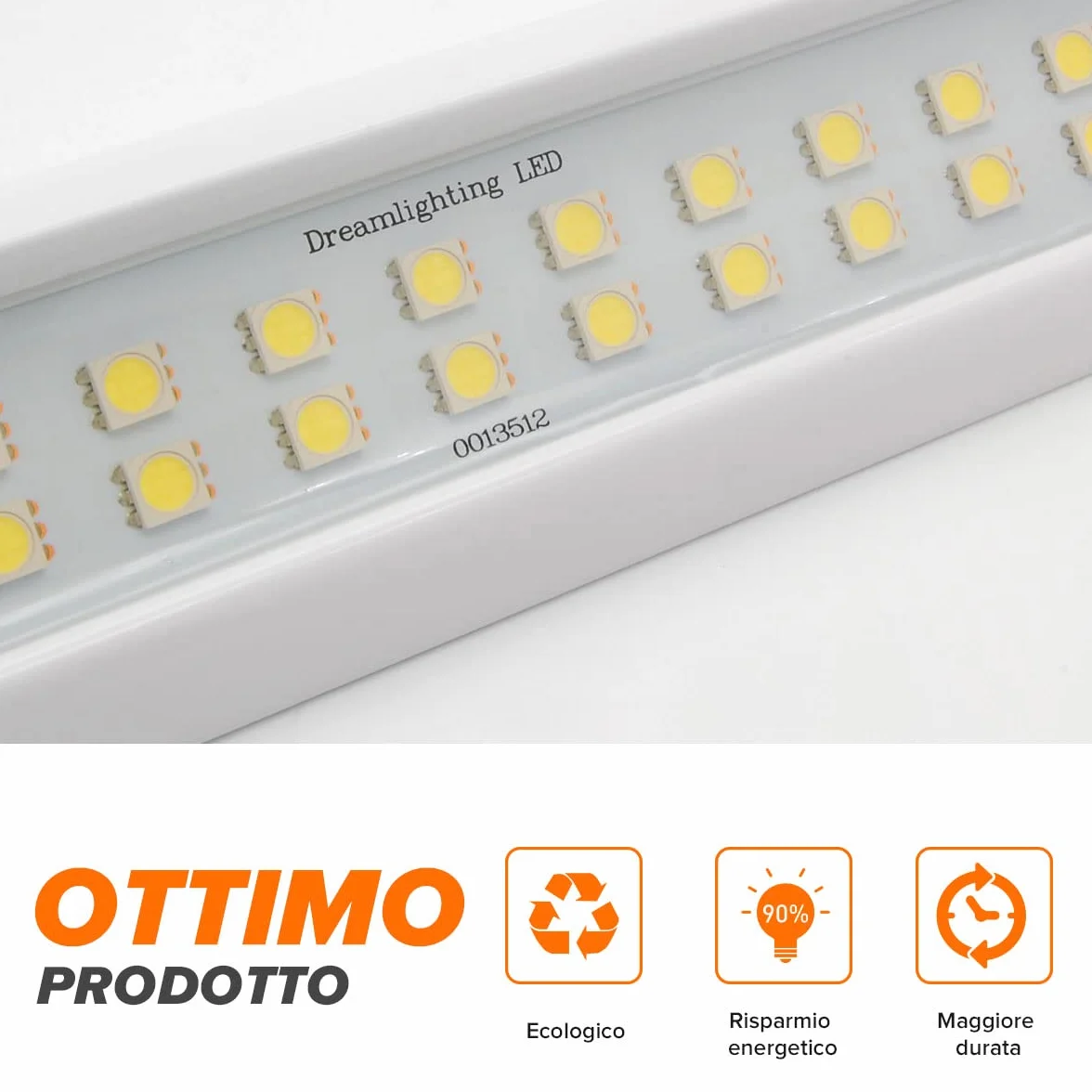 Tubo a LED Veranda 12V Lampada Camper Esterno IP66 Alluminio 550MM