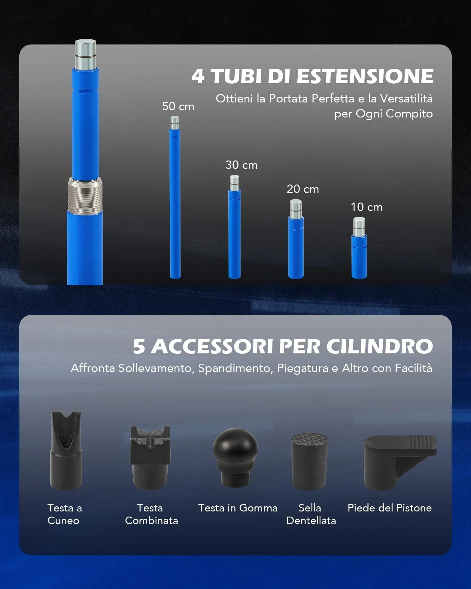 Orion Motor Tech 12T Martinetto Idraulico per Carrozzeria Kit Martinetto Idraulico Portatile per Riparazione del Telaio Auto Corsa 130 mm con Tubo dell'Olio da 1,4 m e Custodia per Riparazione Auto