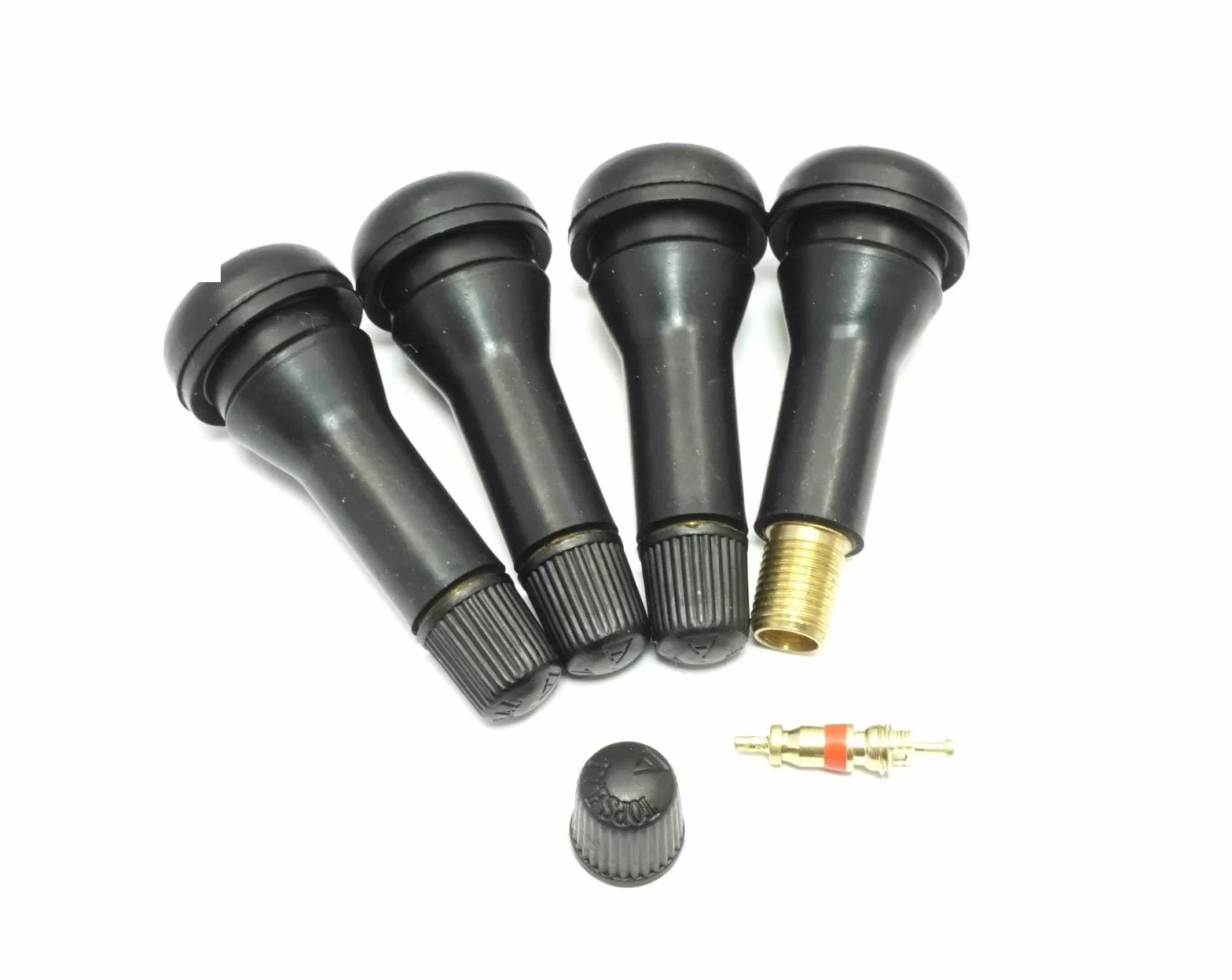 4 tappi universali in gomma nera per valvole pneumatici da 50 mm
