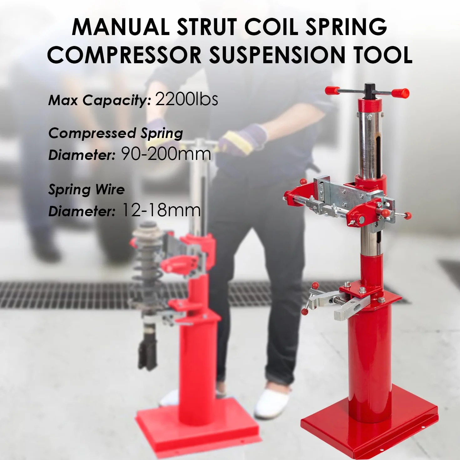 KATSU Compressore per Molle, capacità 2200 libbre, Strumento di Sospensione Manuale per Compressore per Molle Elicoidali per Riparazione di Autoveicoli e Rimozione di Molle per Ammortizzatori
