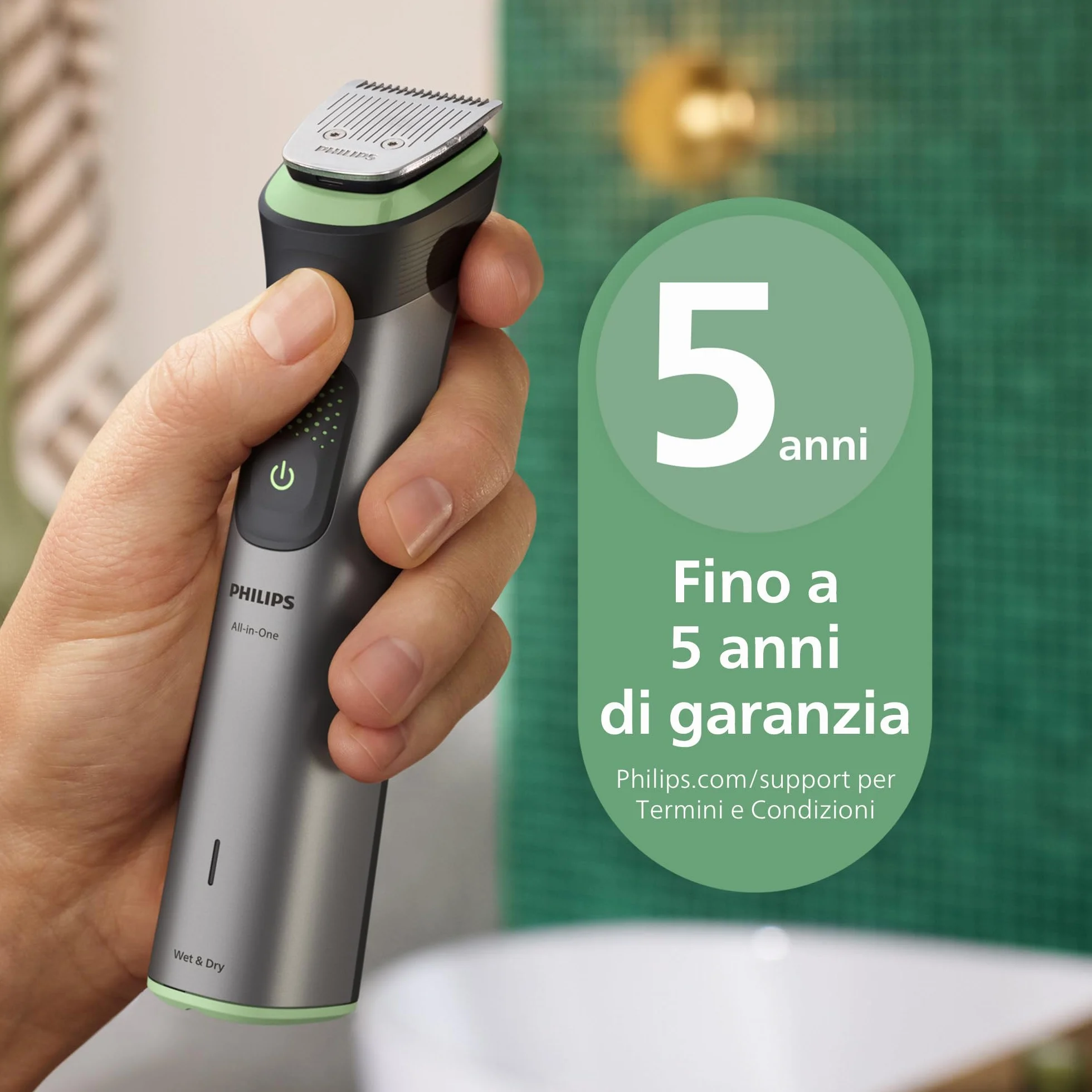 Philips Multigroom Serie 7000 19 w 1 - Trymer do brody, włosów i ciała, lame metalowe, 26 ustawień długości (0,5-20 mm), MG7962/30