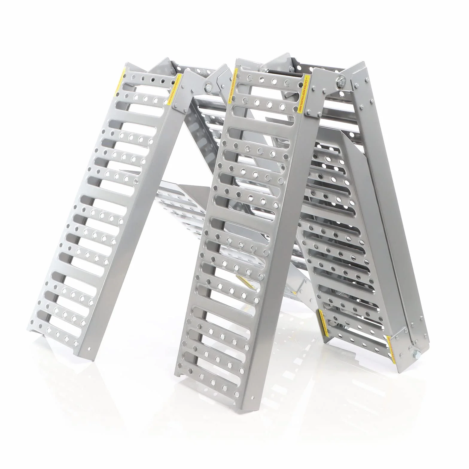 XPOtool Set 2 rampe di carico pieghevoli in 3 parti max. 800kg 195,5x23cm, acciaio antiscivolo per moto