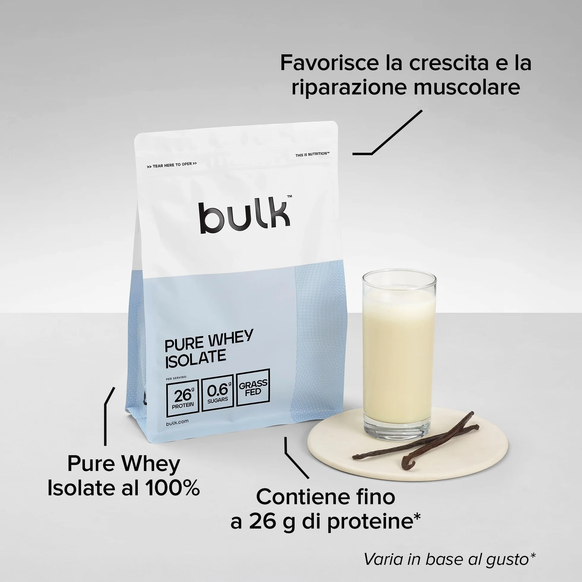 Bulk Pure Whey Isolate Cioccolato Caramello 25g Proteine 1kg