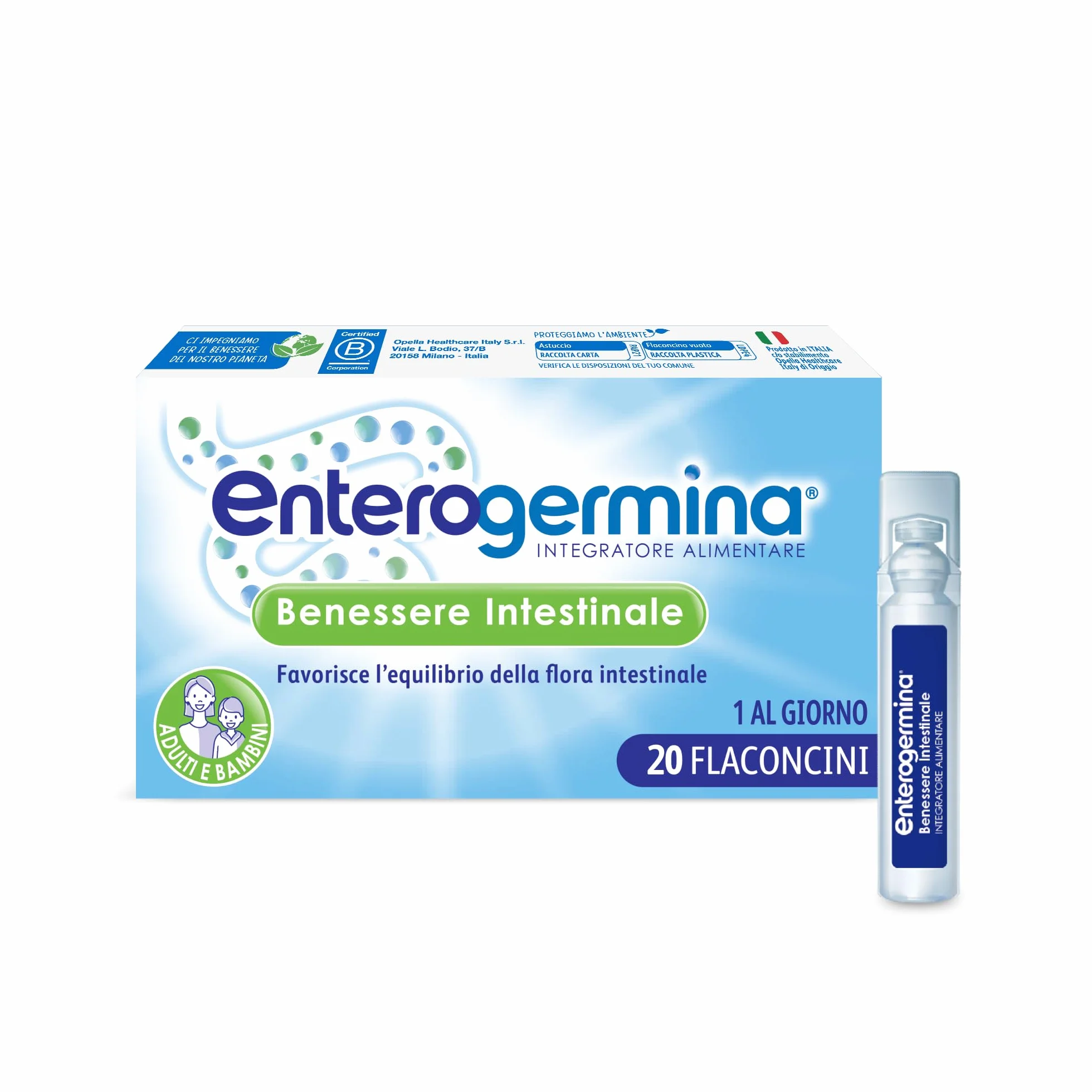 Enterogermina Benessere Intestinale Probiotici Integratori 20 Flaconcini 5 ml