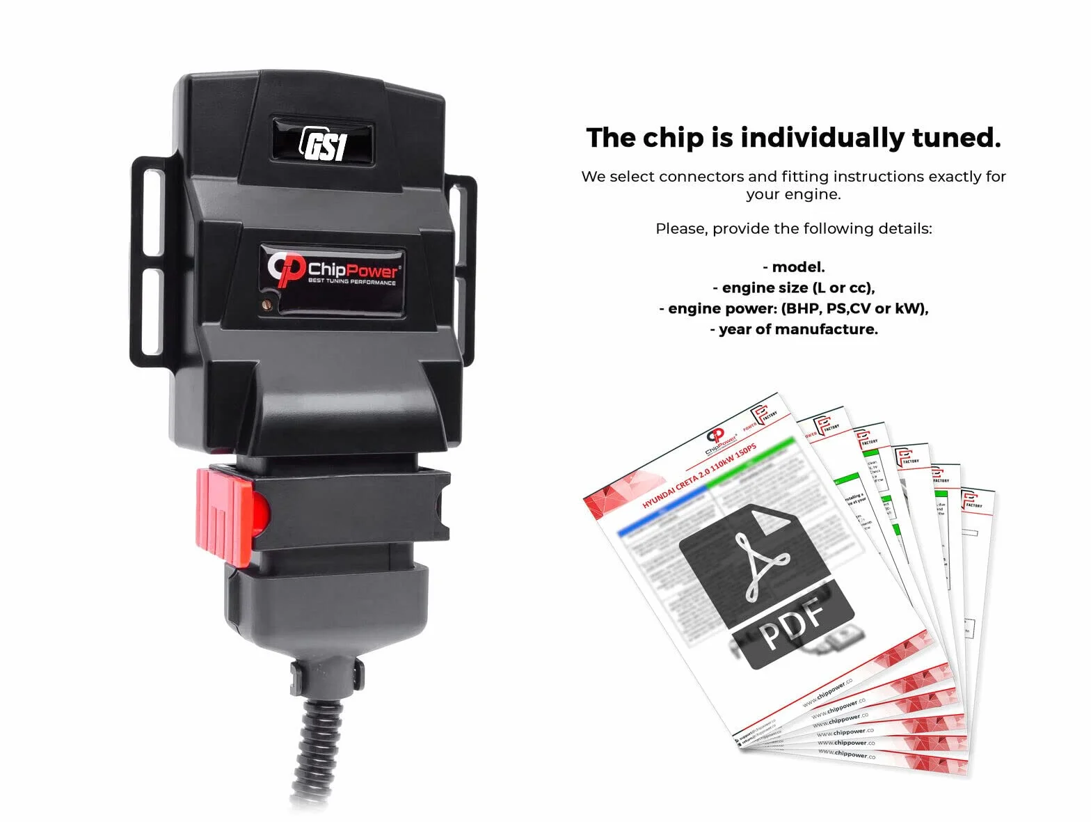 ChipPower Centralina Aggiuntiva GS1 all'auto per Fiat Seicento 1100 ie 40 kW 54 CV 1998-2010 Tuningbox Chip Tuning con Presa Individuale Più Potenza Benzin?