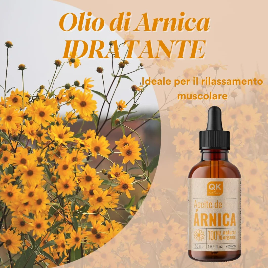 QKnatur ARNICA Olio di Arnica Montana 100% Puro 50 ml