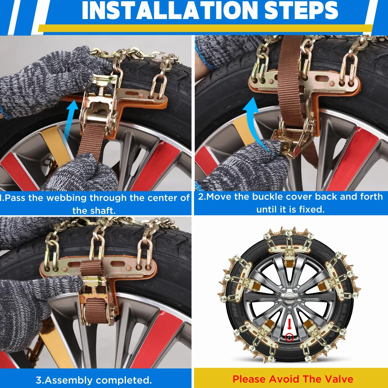 Catene Neve Universali Per Auto 8 Pezzi Larghezza Pneumatici 165-265 mm Adatte Per PKW SUV MPV LKW ATV Installazione Rapida