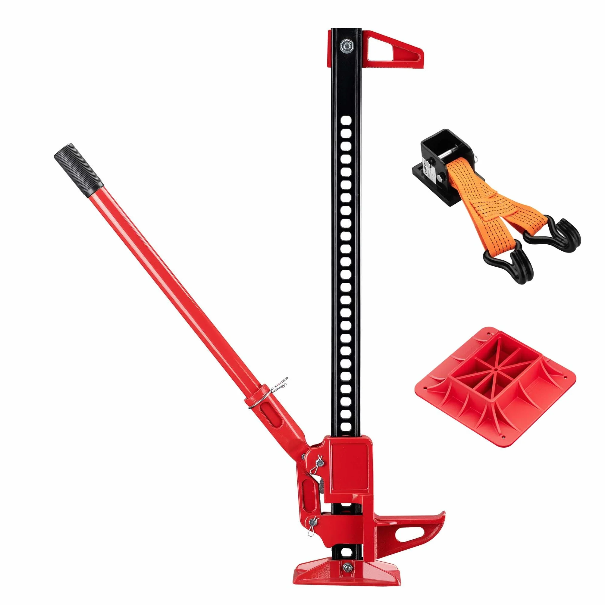 Wiltec Binda fuoristrada – Set per ATV rimorchi, con farm jack fino a 3000 kg, piastra di appoggio e adattatore per sollevamento ruote