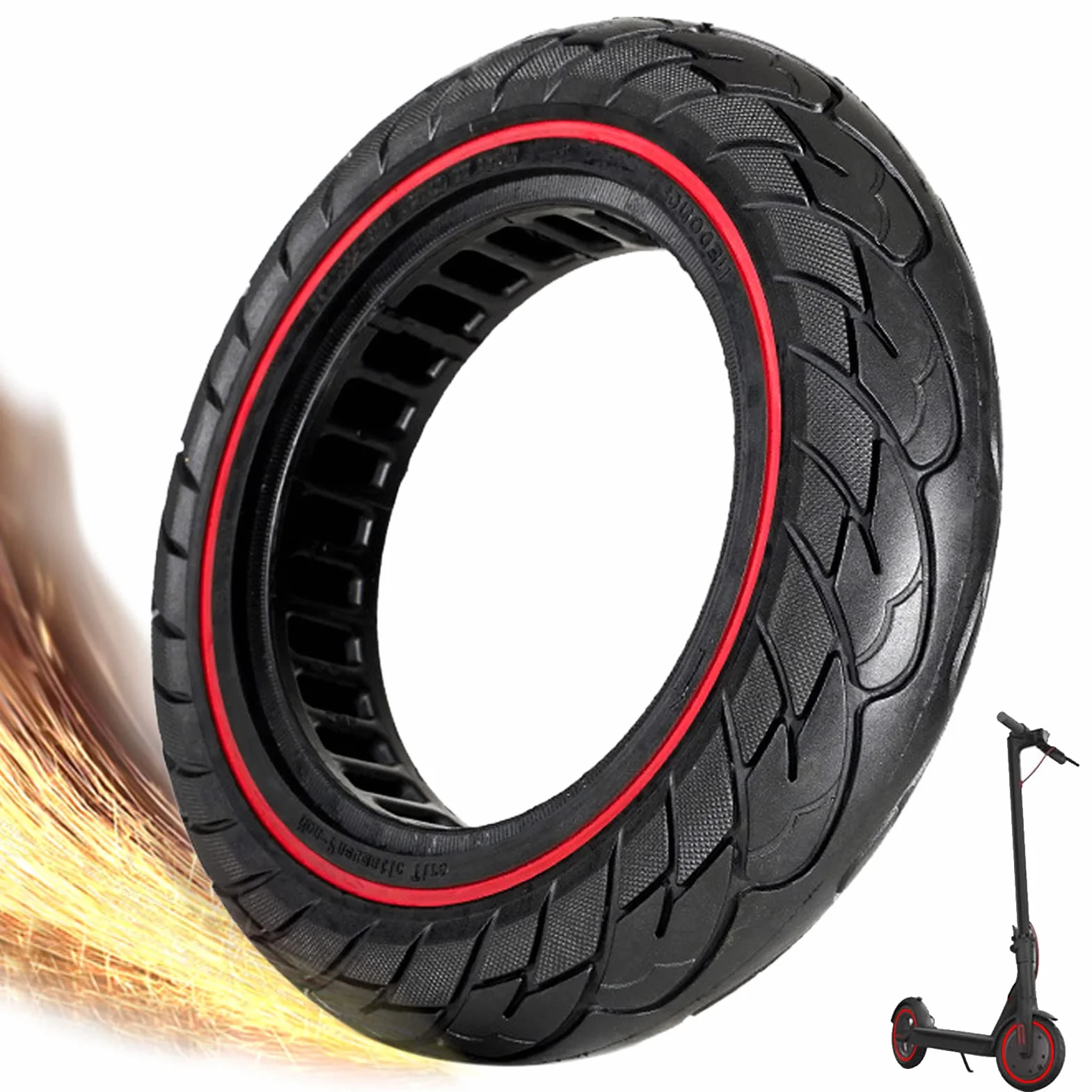 10 x2.125 Ruote Monopattino Elettrico 10 Pollici, Gomme Piene Monopattino 10 Pollici, Gomme Antiforatura per Scooter Elettrico 10 x2.125, Ruote 10 Pollici per Scooter