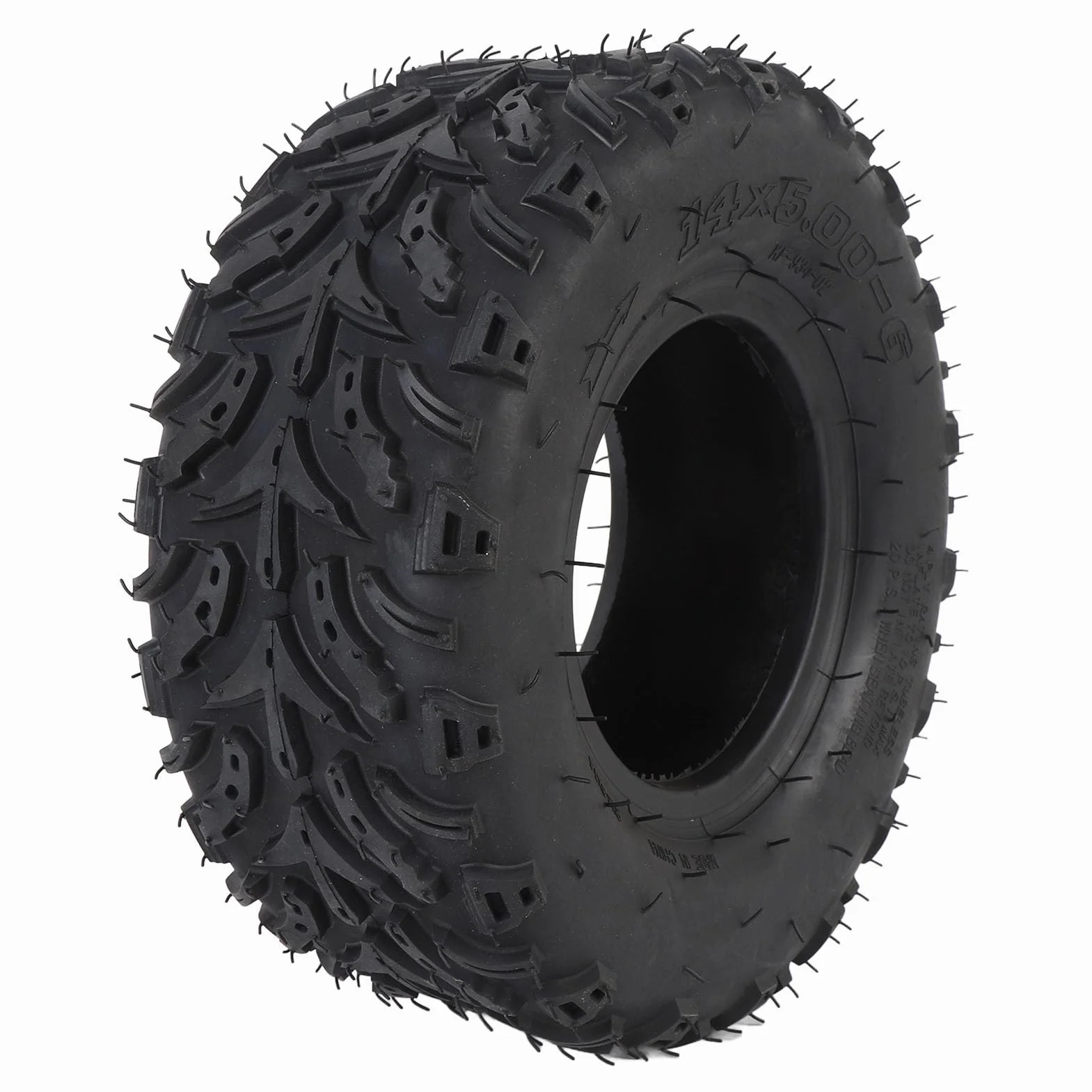 14x5.006 Pneumatico per Ruota Anteriore con Cerchio in Gomma, Elevata Durata per ATV, Quad, Fuoristrada, Go Kart, Carrello da, Mini Bici, Maneggevolezza Migliorata su Fango,
