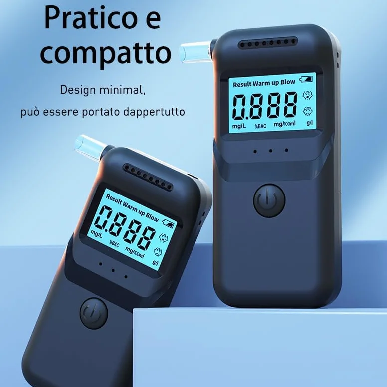 ESPERIA Etilometro Portatile Professionale Alcoltest Certificato Uso Personale Alcoltester Digitale Precisa del Tasso Alcolemico Istruzione in Italiano Incluso 20 pz Bocchini