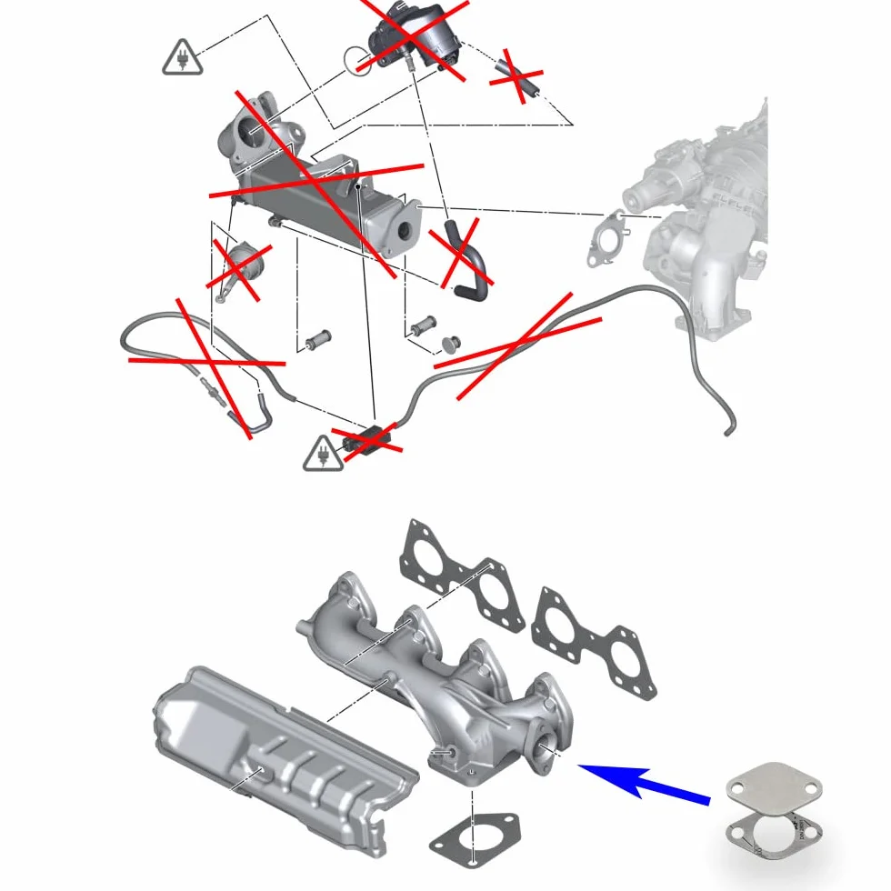 Valvola EGR + Kit Eliminazione Radiatore EGR per motori Diesel BMW 2.0 N47N N47S1