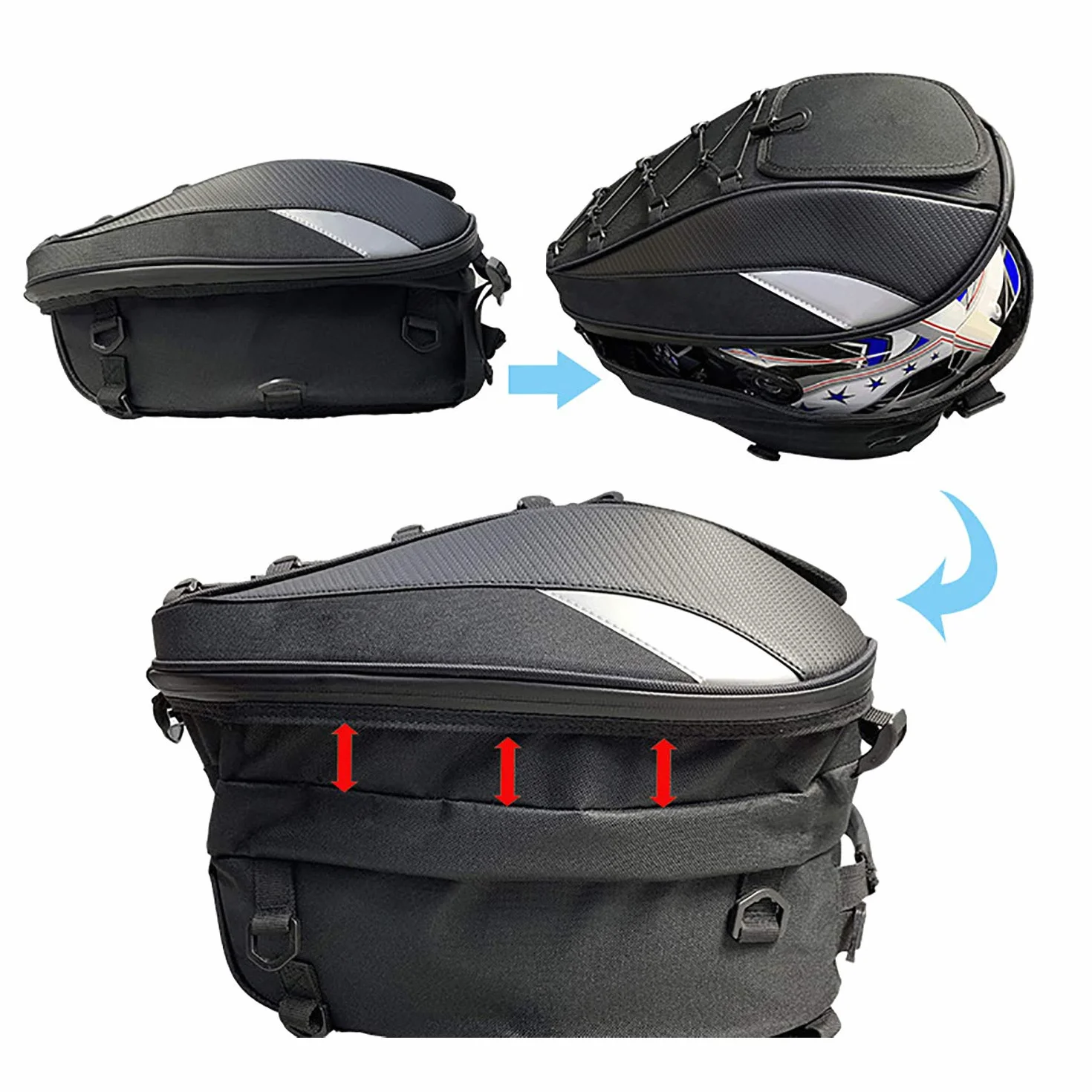 Borsa Sella Moto Posteriore Zaino Casco Doppio Uso