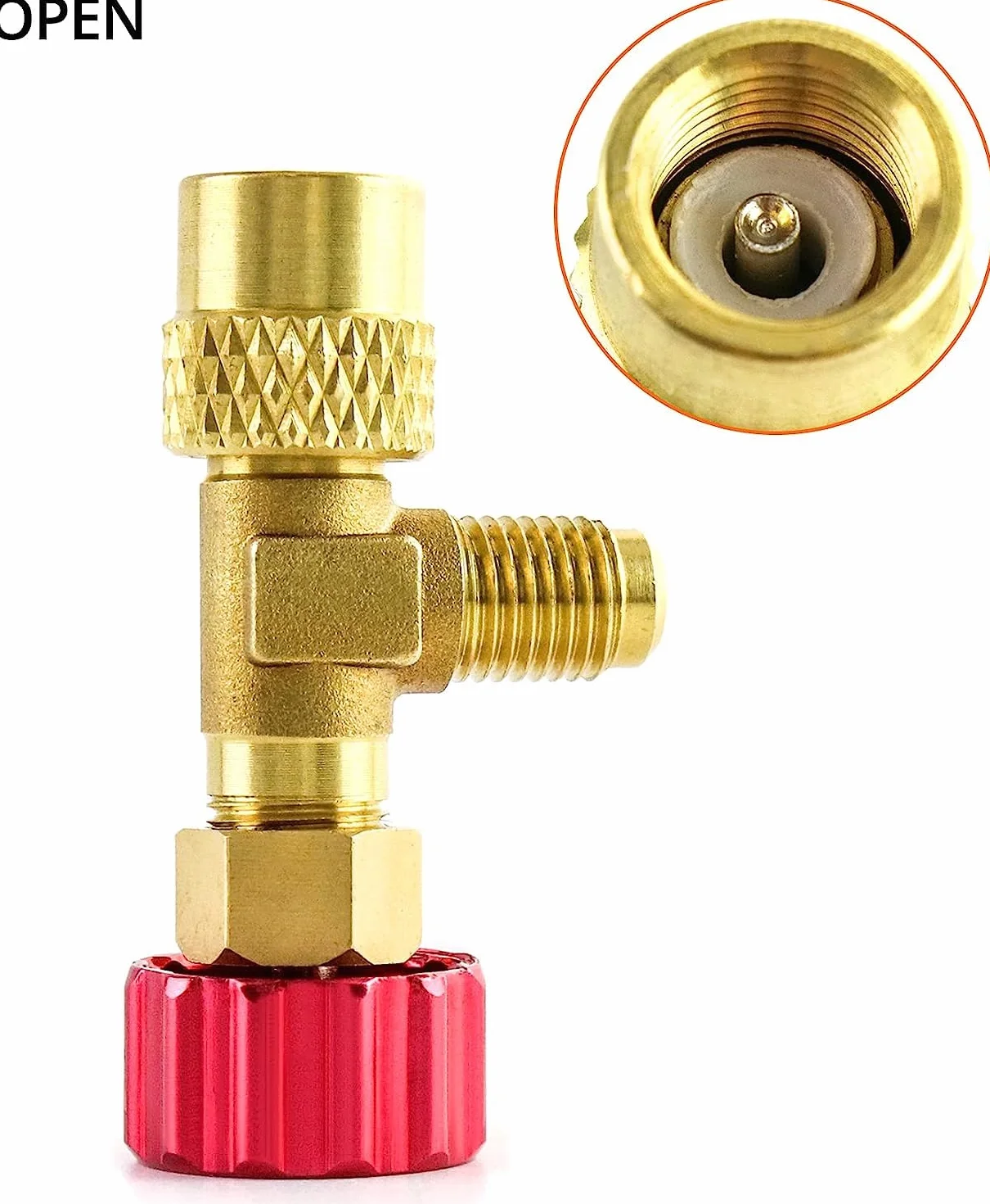 Rubinetto premivalvola shut-off R32 R290 R1234YF femmina 1/2 ACME SX uscita maschio 1/4 SAE PROFESSIONAL SERIES