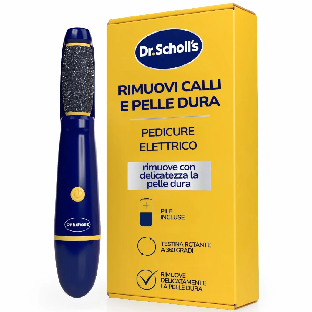 Dr. Scholl’s Lima Piedi Elettrica Rimuovi Calli - Pedicure Professionale, Rimuove Pelle Dura, Batterie AAA Incluse